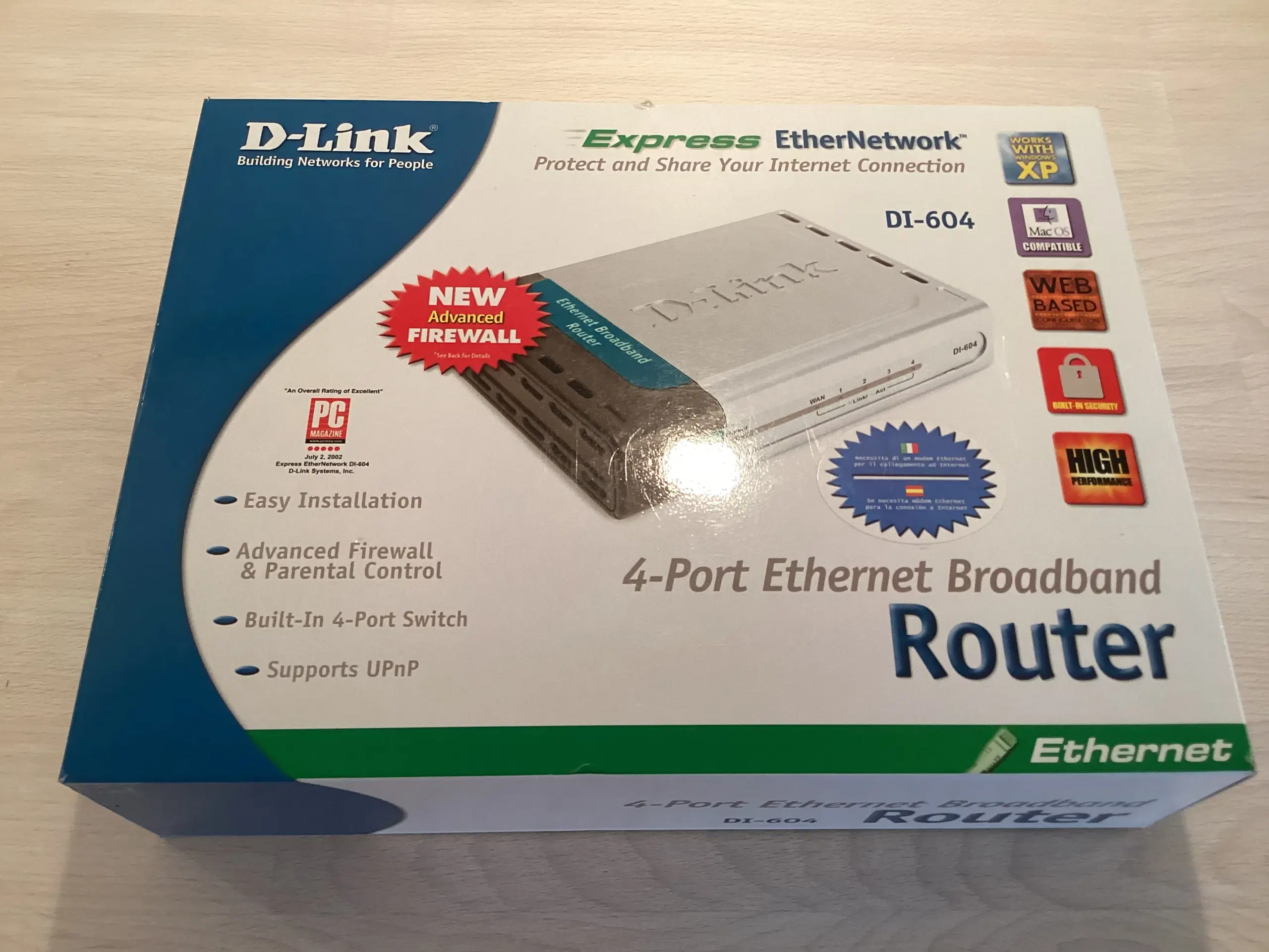 Ubrugt D-Link Router DI-604 med 4 porte