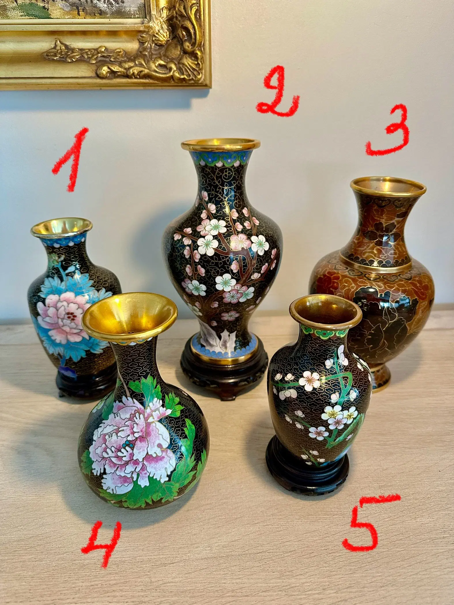 Vintage CLOISONNE vaser sælges