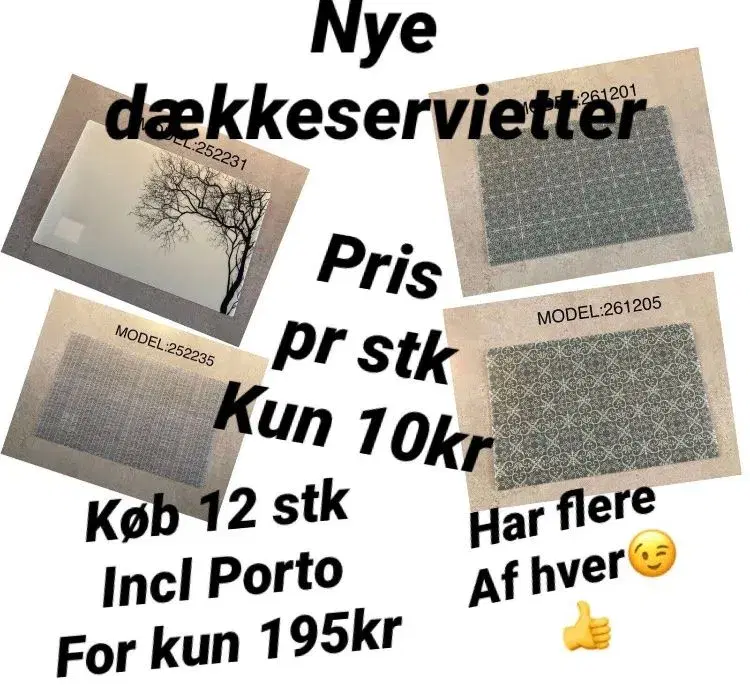 NYE flotte dækkeservietter