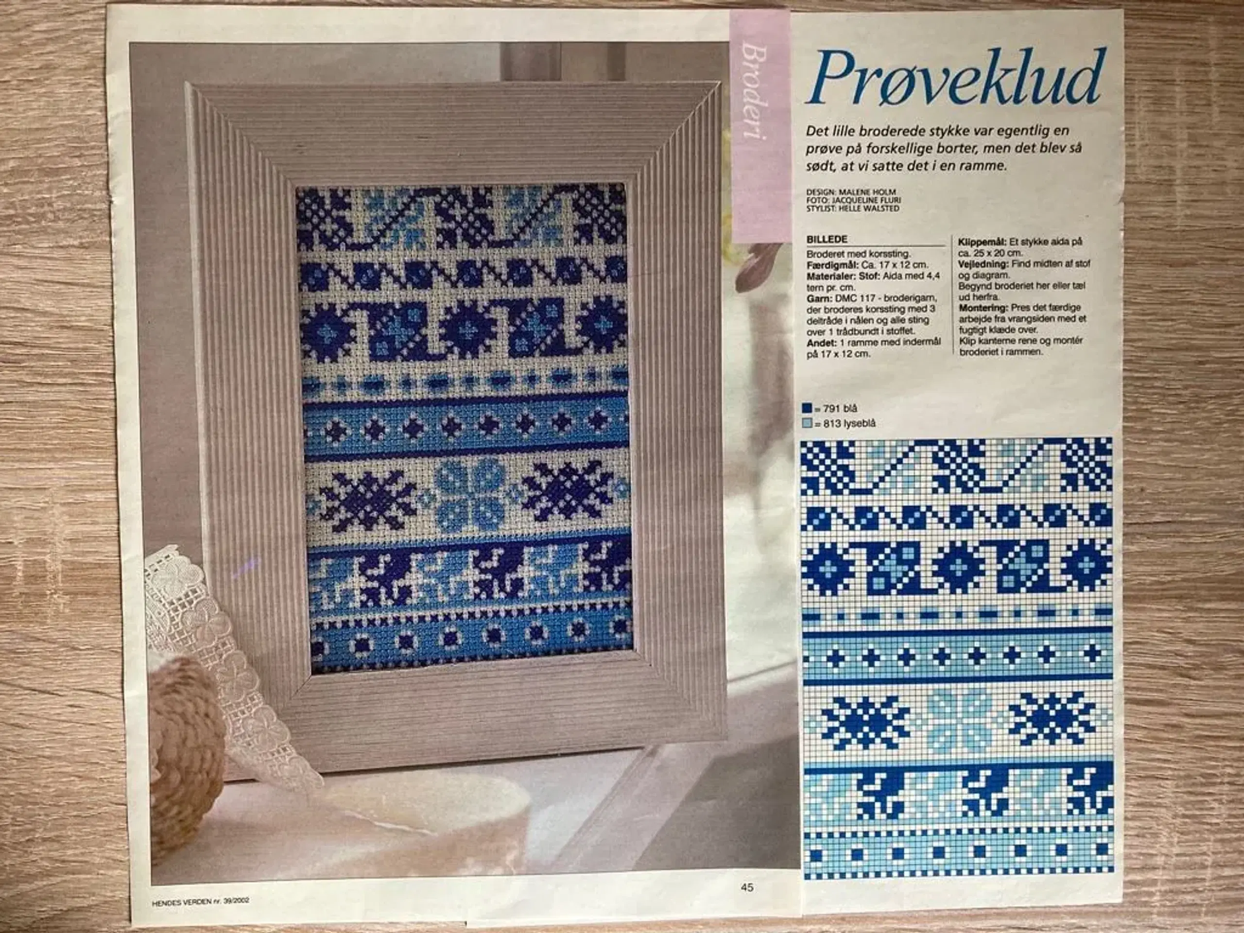 Broderimønster: Prøveklud/Borter