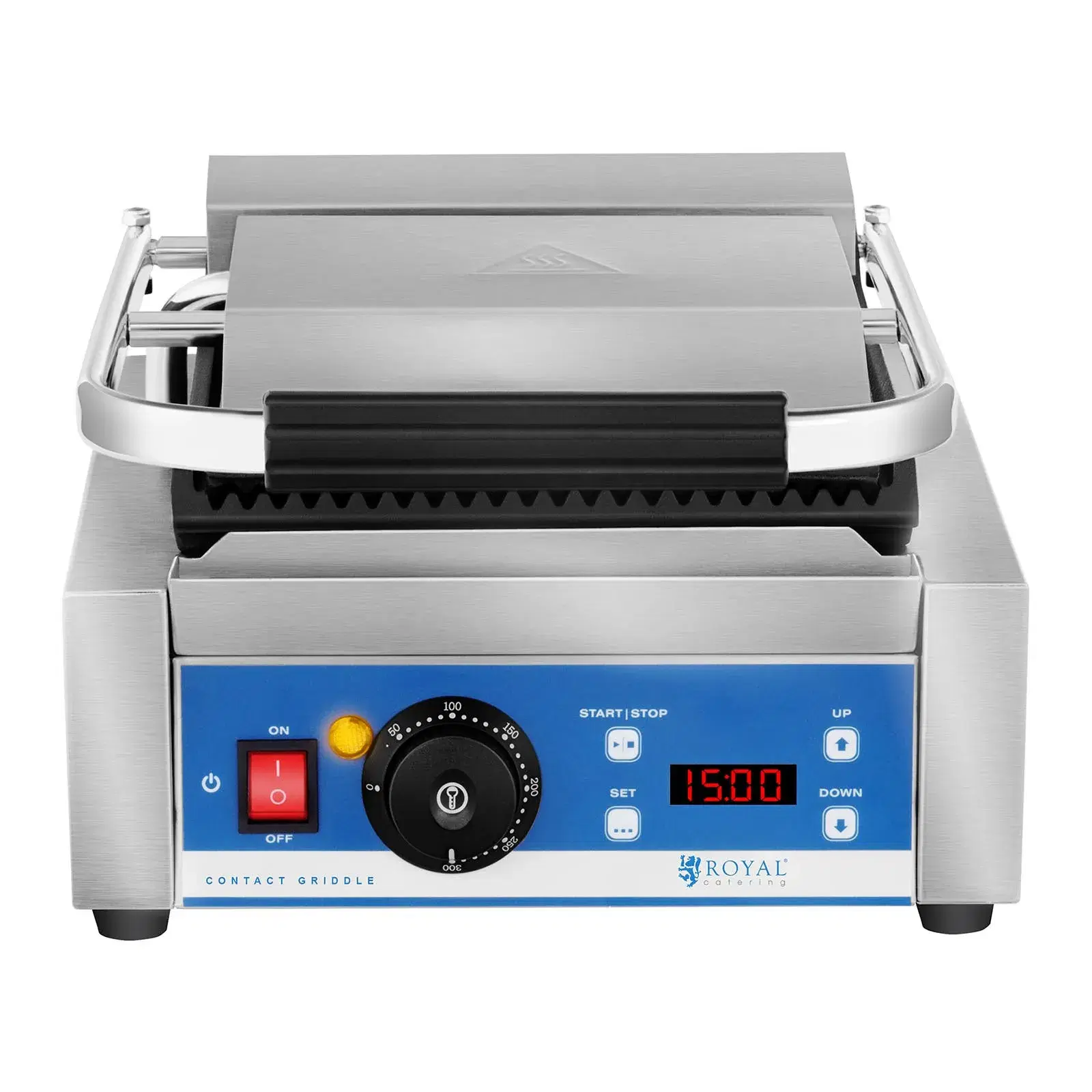 Kontaktgrill – rillet – timer – 1800 W