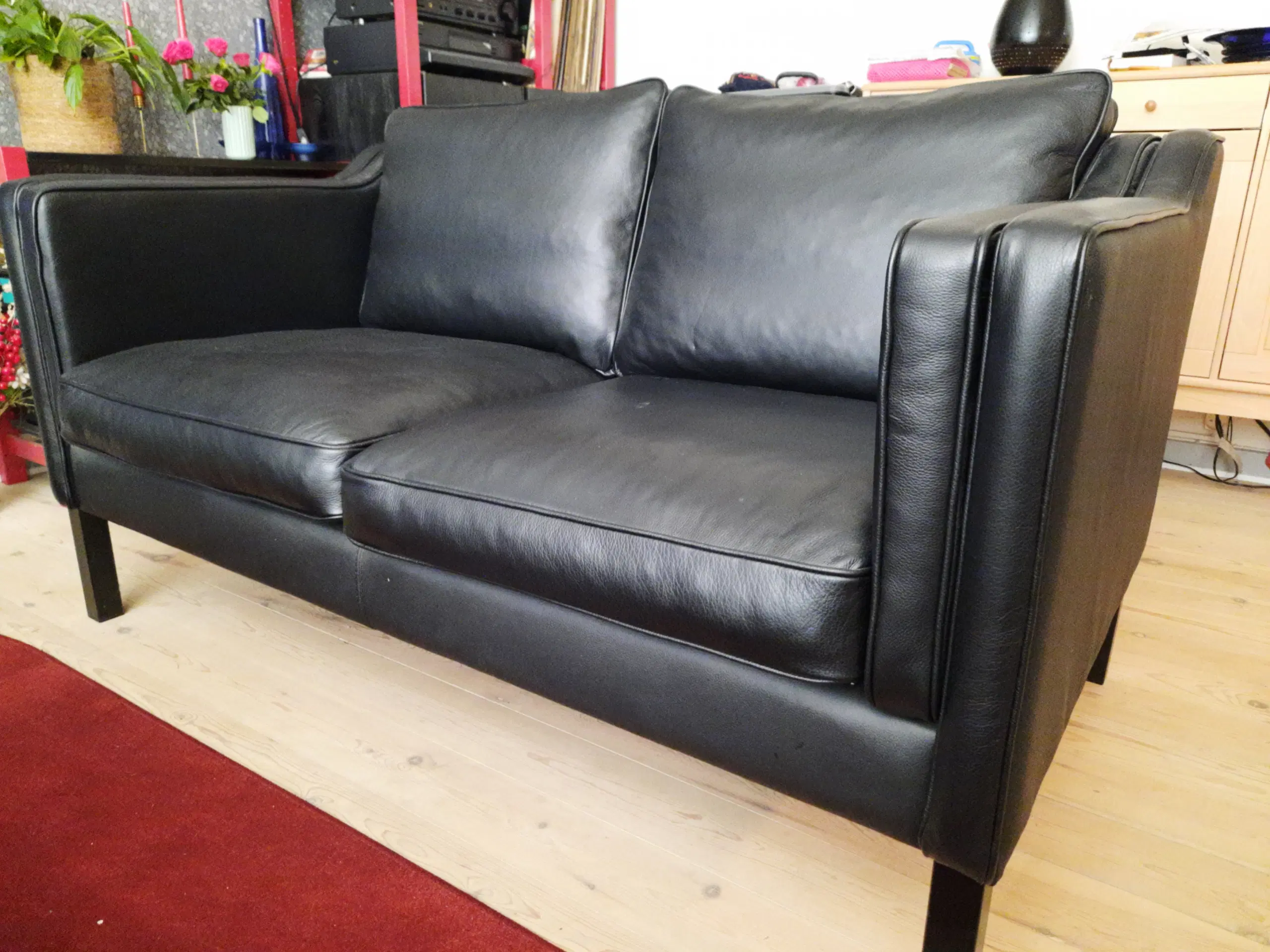 2 personers læder sofa