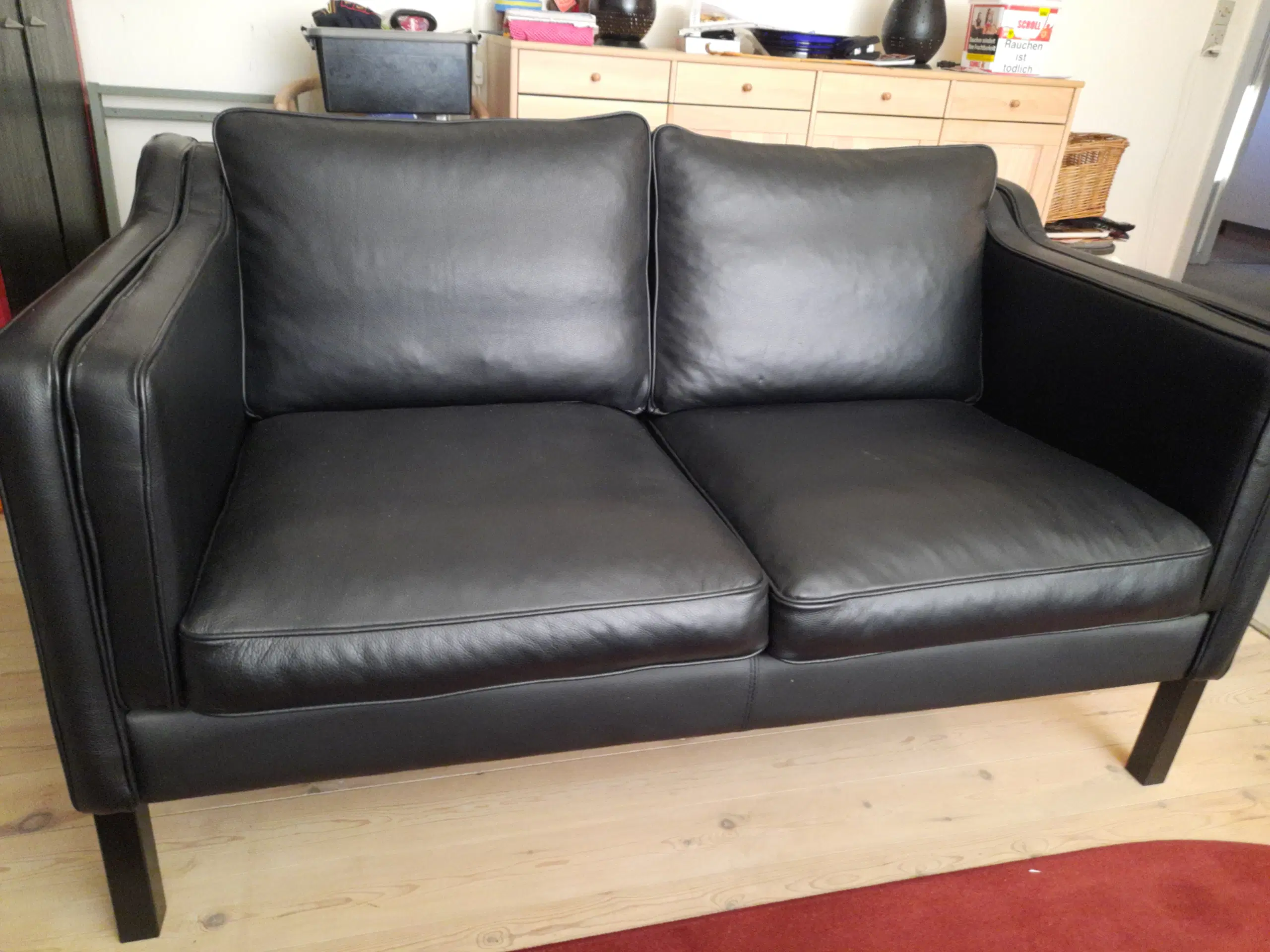 2 personers læder sofa