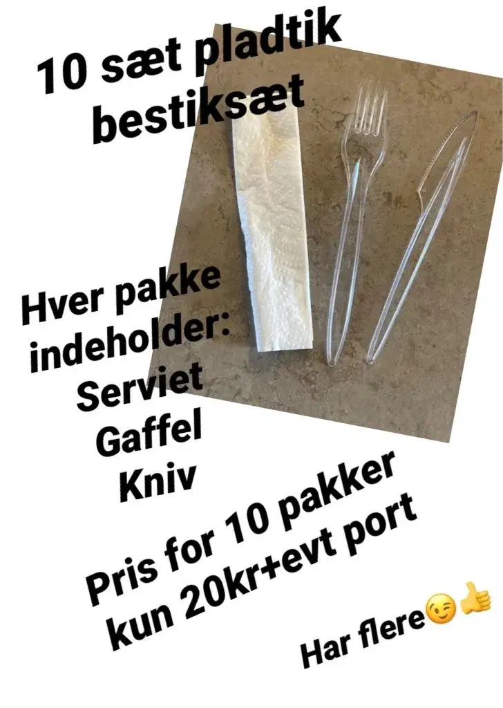 10 sæt plastik bestik