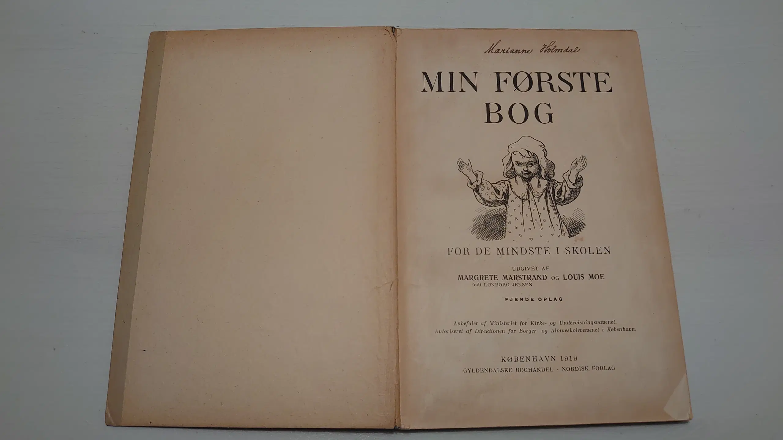 Louis Moe: Min første Bog 1udg4oplag 1919 Pæn