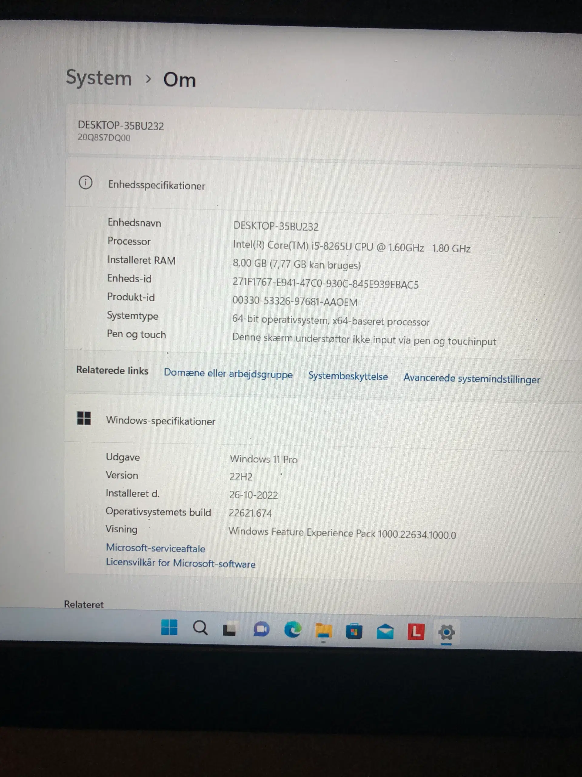 Lenovo Thinkpad L590I58GB256SSD156"Win11Doc