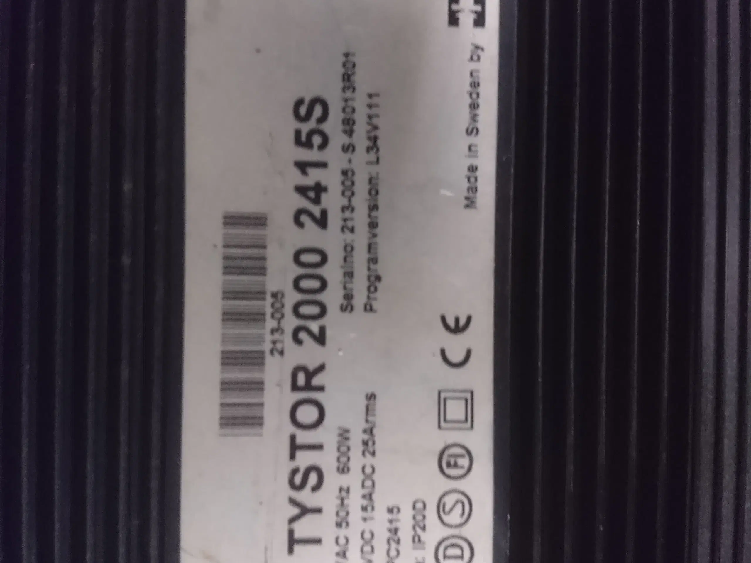 Tystor 24 volt 15 A DC lader