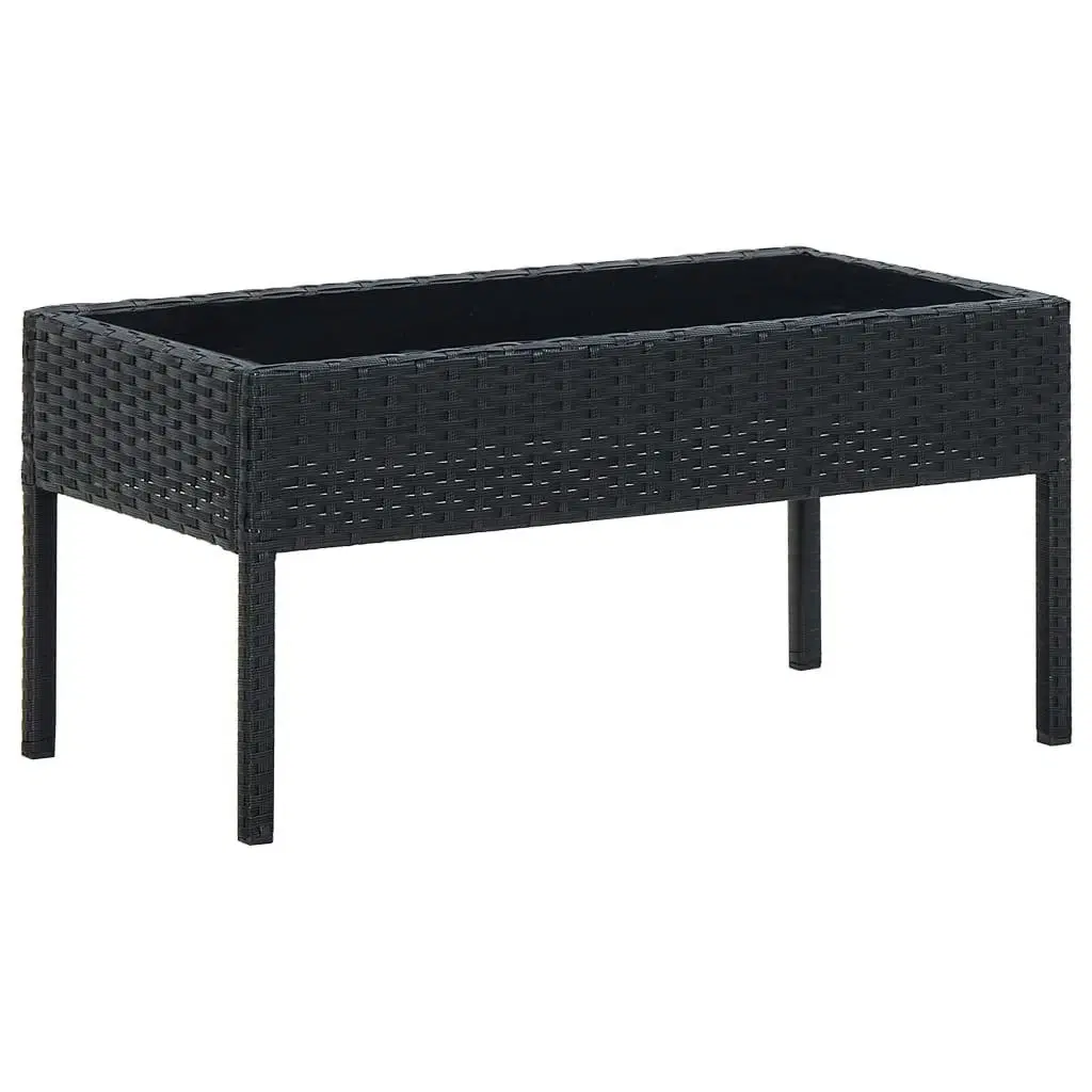 Havebord 75x40x37 cm polyrattan sort