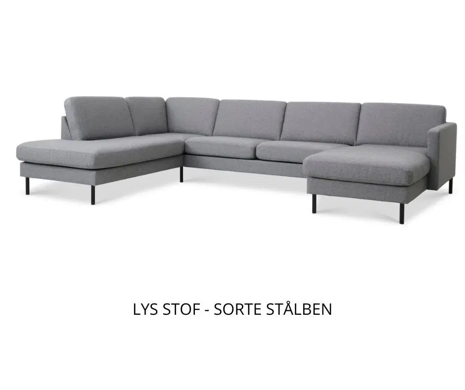 Ny u-sofa stof eller læder