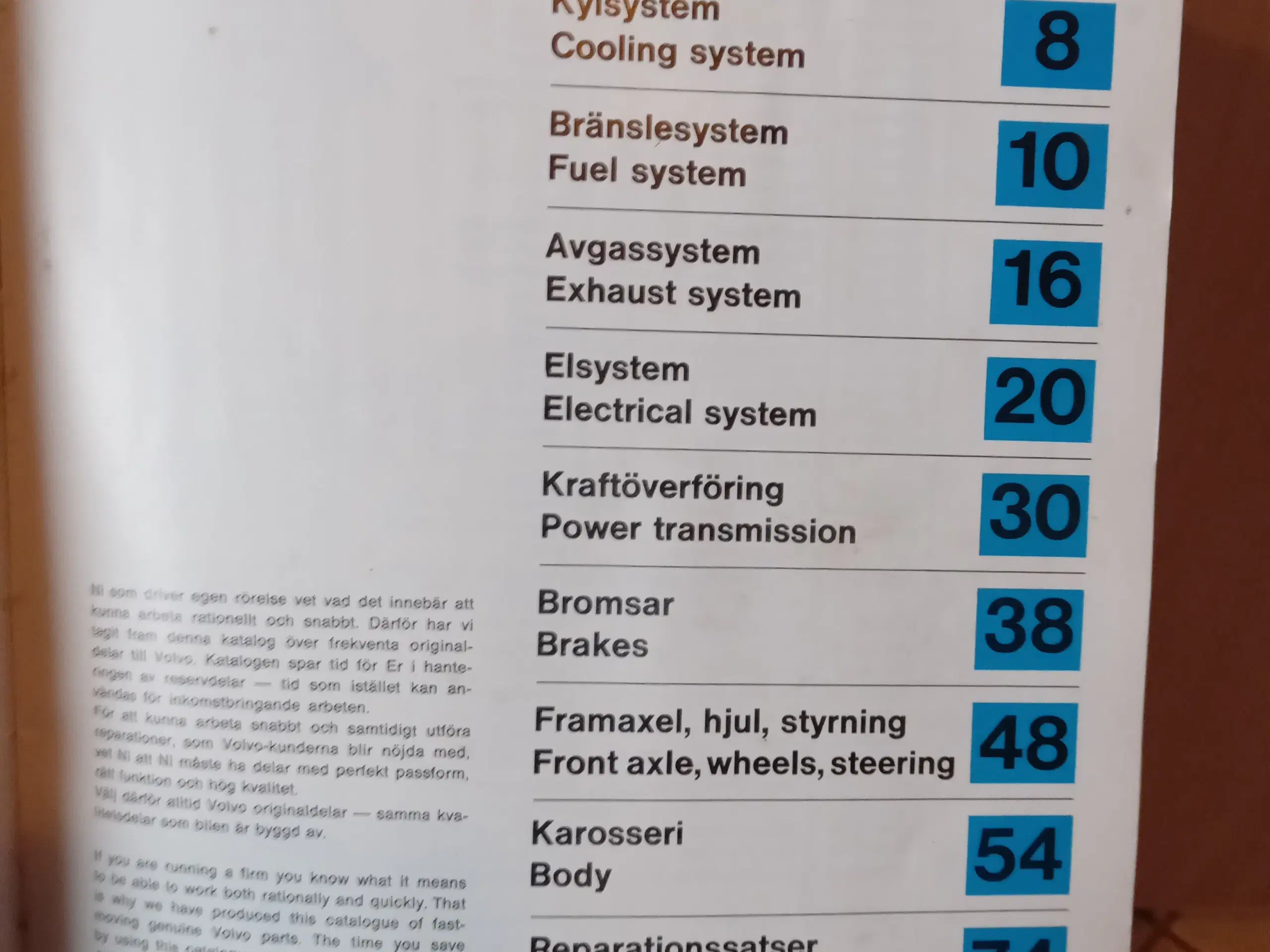 Volvo reservedele katalog  1971