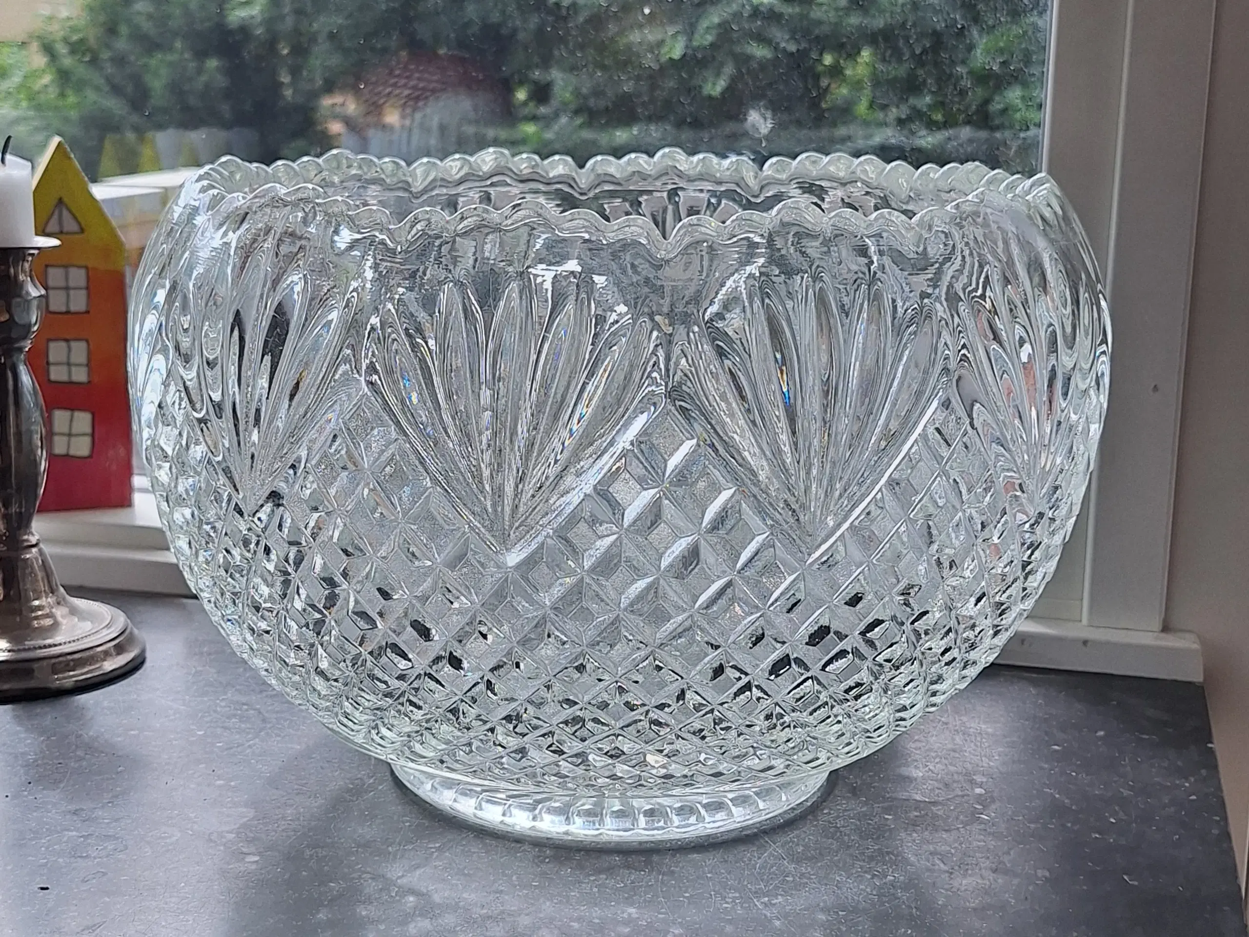 Vintage krystal Punch Bowl