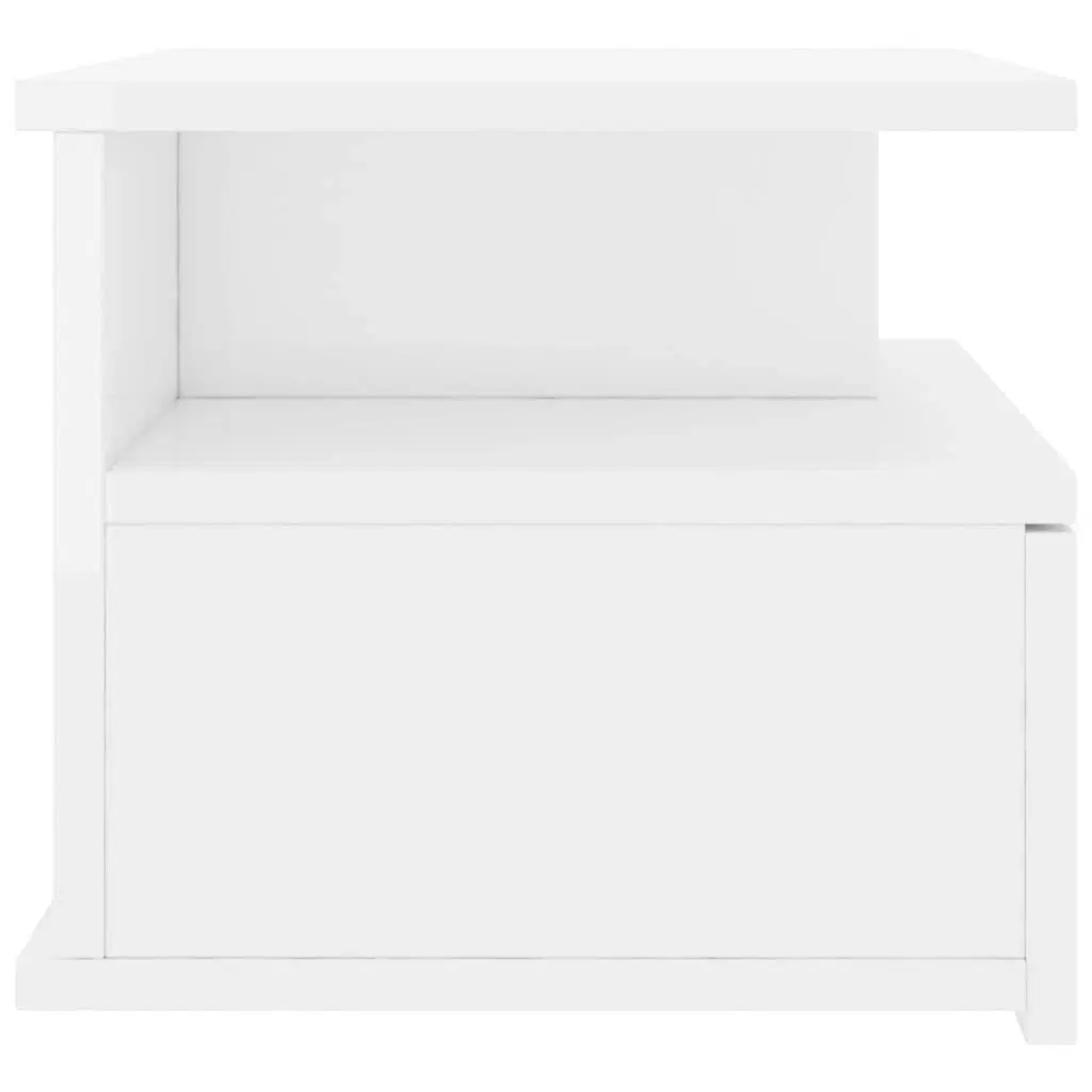 Svævende natborde 2 stk 40x31x27 cm spånplade hvid højglans