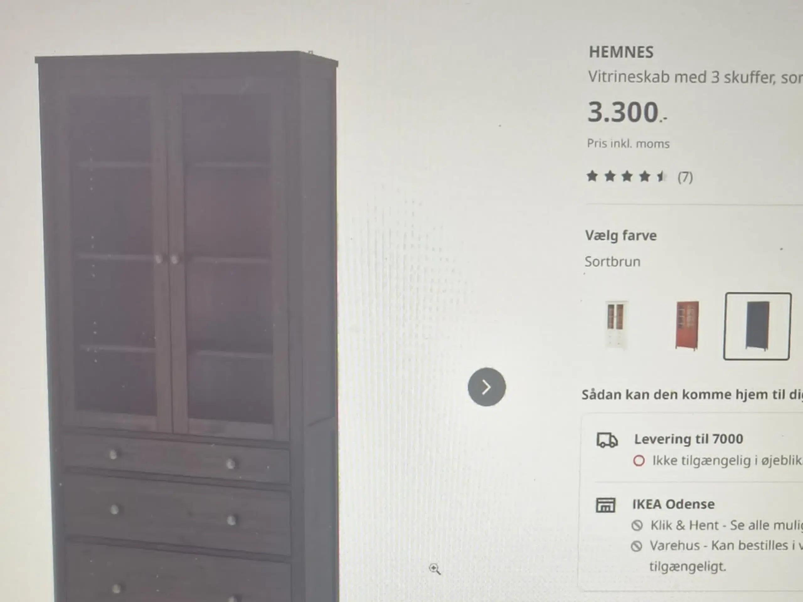 Vitrineskab HEMNES SORT fra IKEA