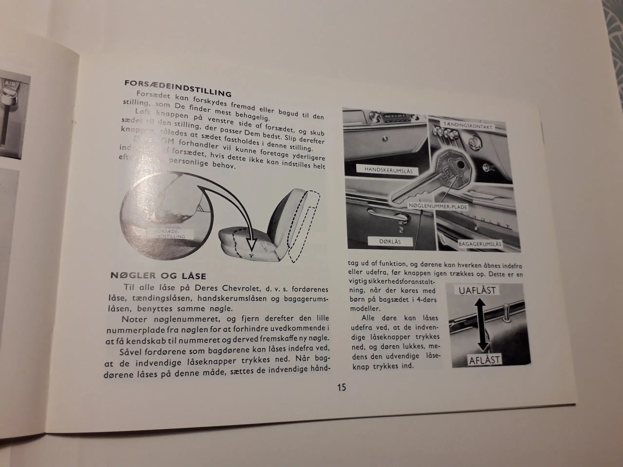 Chevrolet 1962 Original Instruktionsbog på Dansk