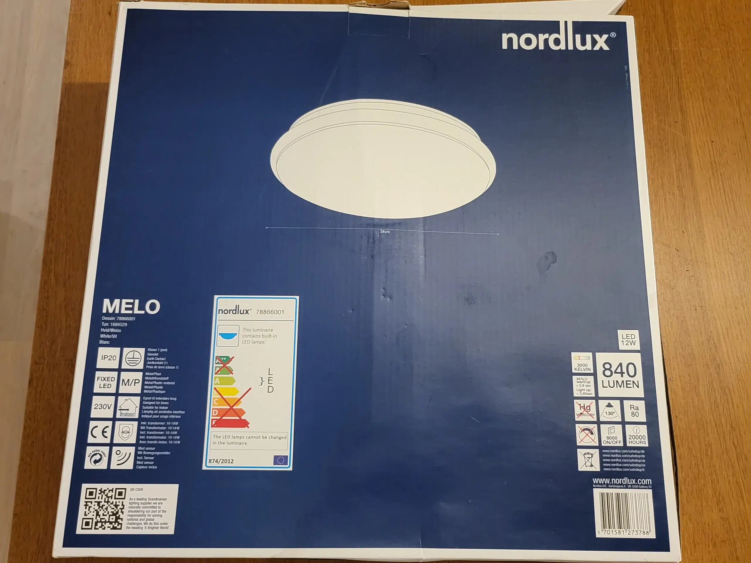 Nordlux MELO 34 Loft LED Sensor, Hvid +