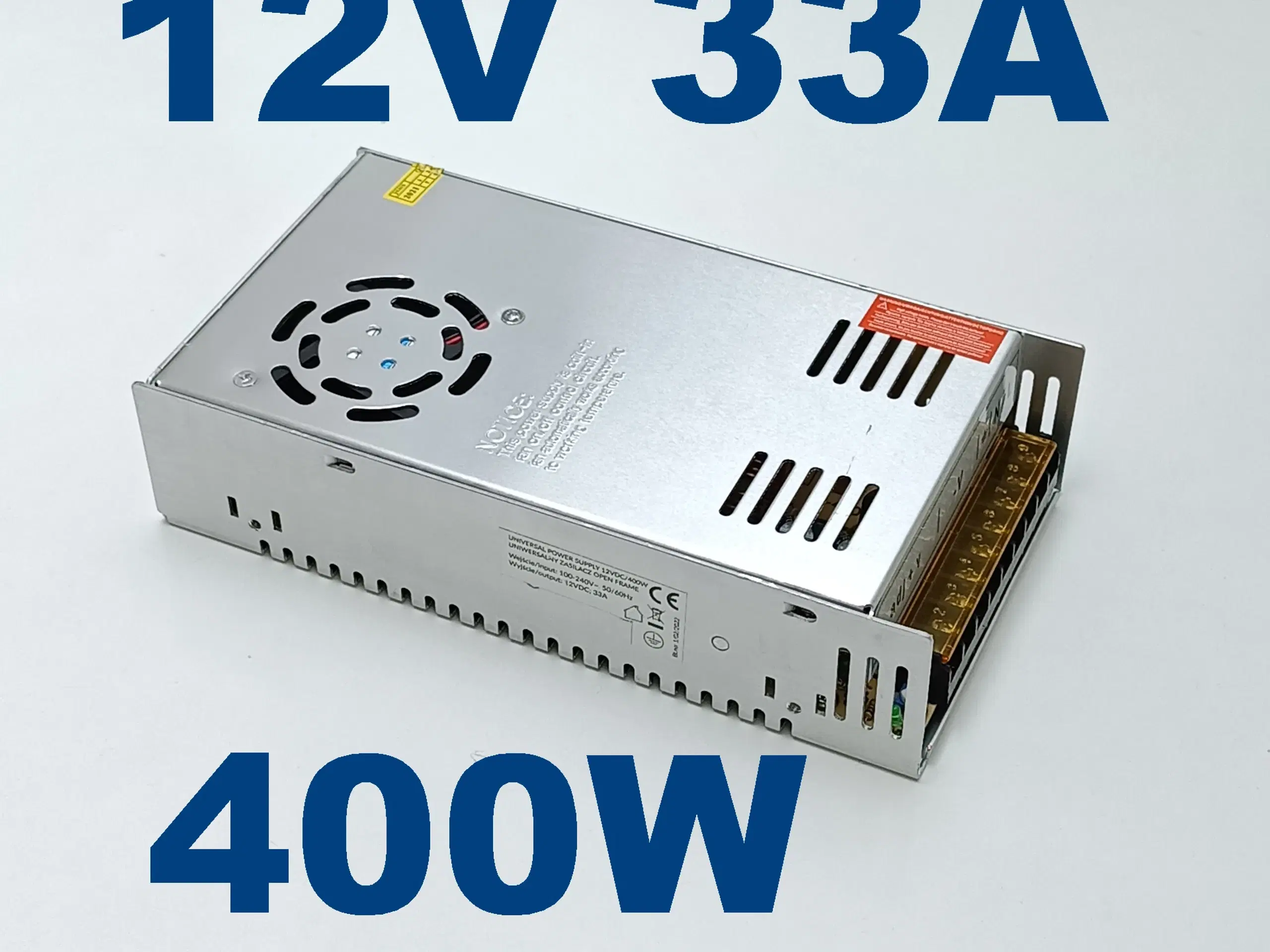 NY! 12V 33A 400W Modulær Strømforsyning + Blæser