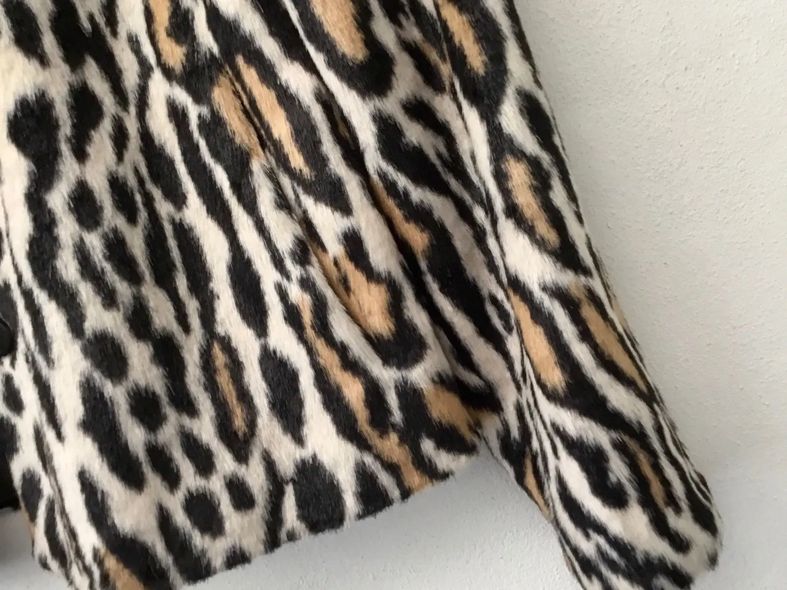 Neo Noir leopard jakke str M Faux Fur pelsjakke