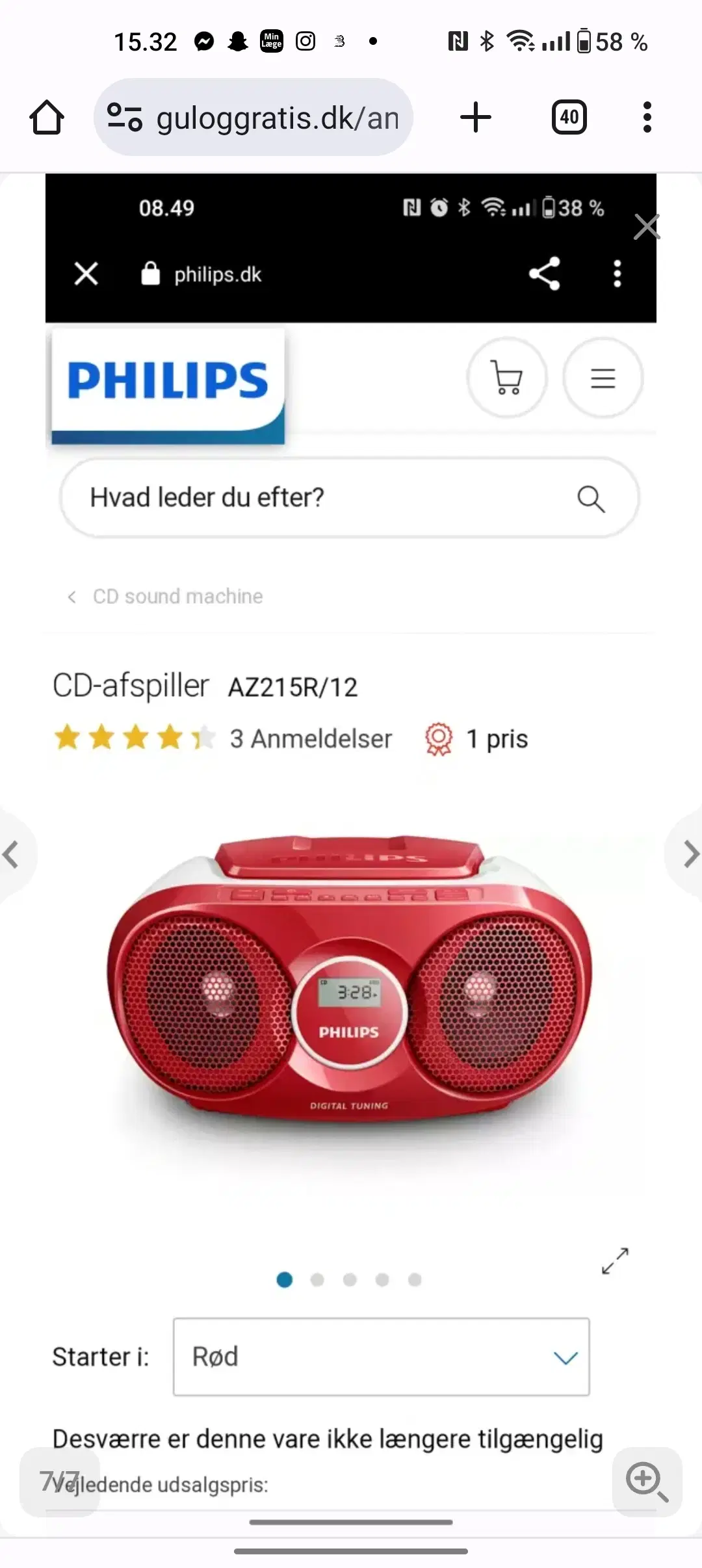 Philips radio/cd afspiller