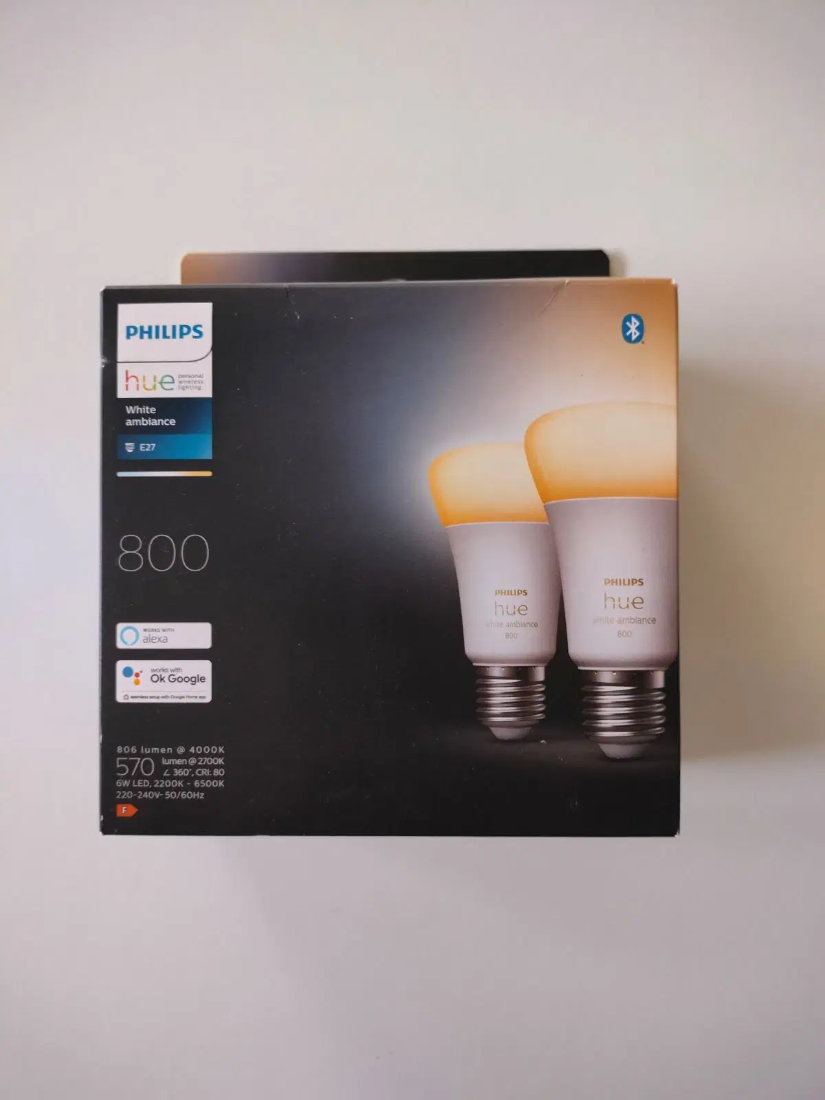 Philips Hue White Ambiance E27 standardpære 2-pak