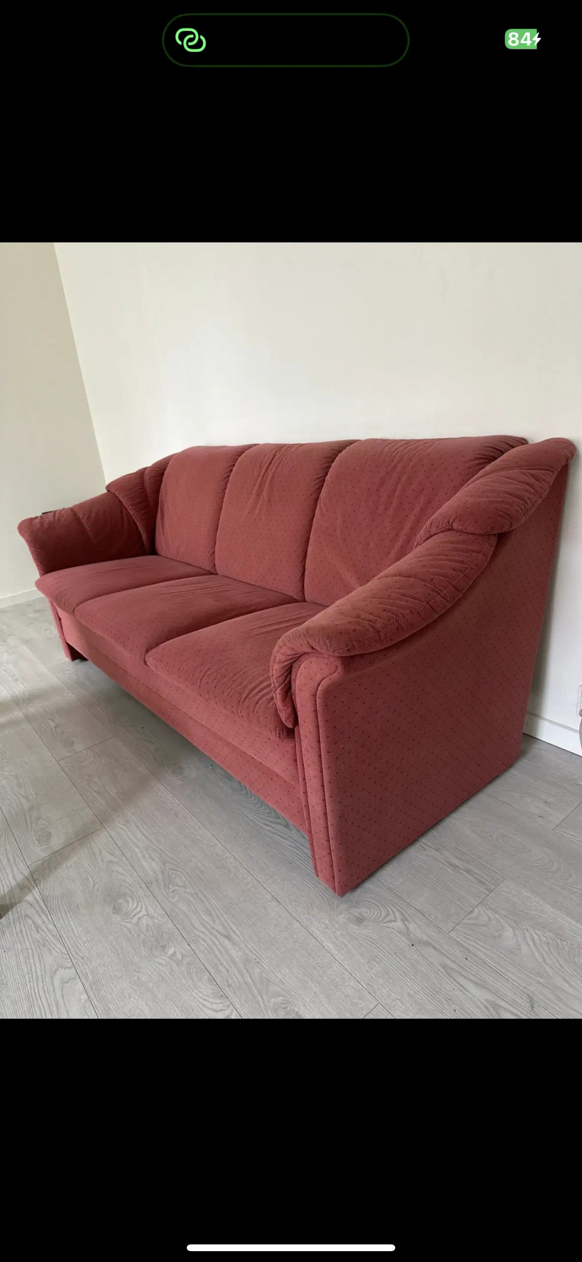 Rød stof sofa