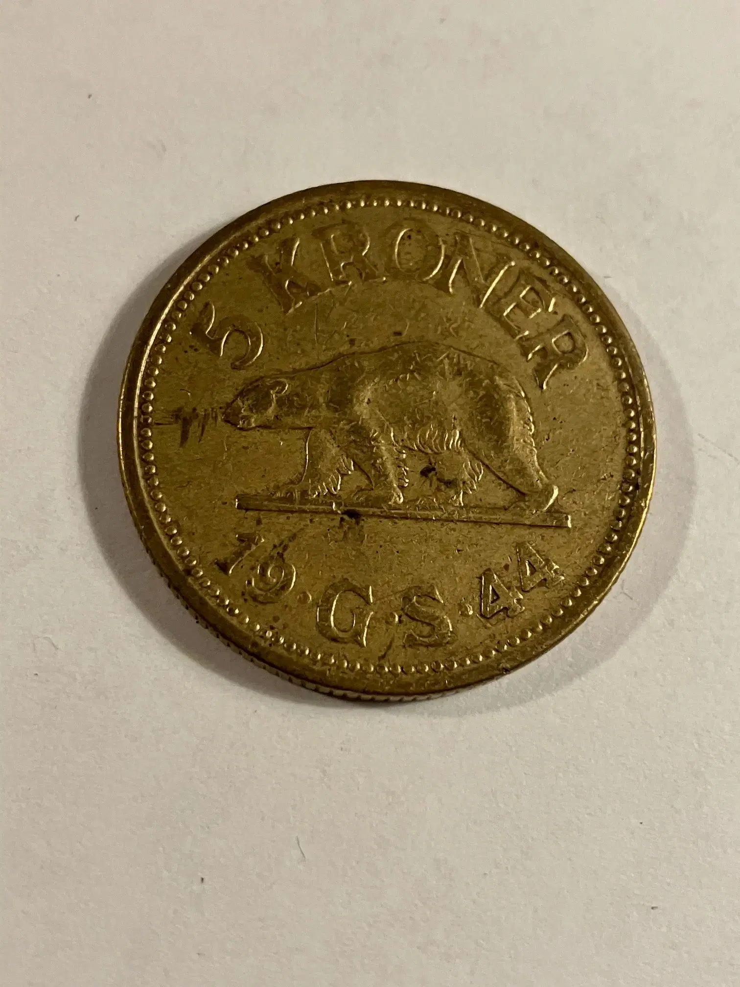 5 kroner Grønland 1944