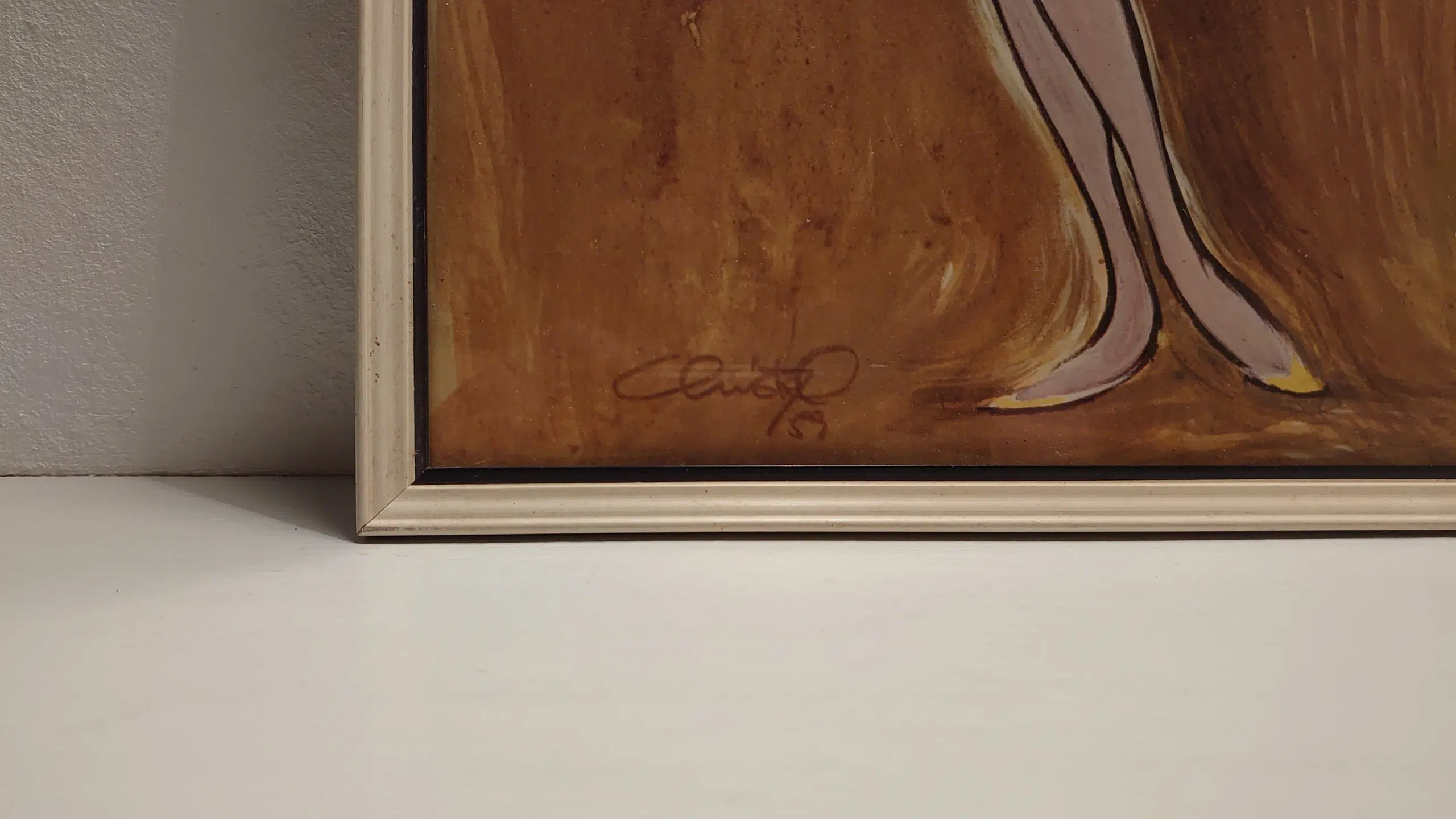 Christel tegning i original ramme (265x 385)cm