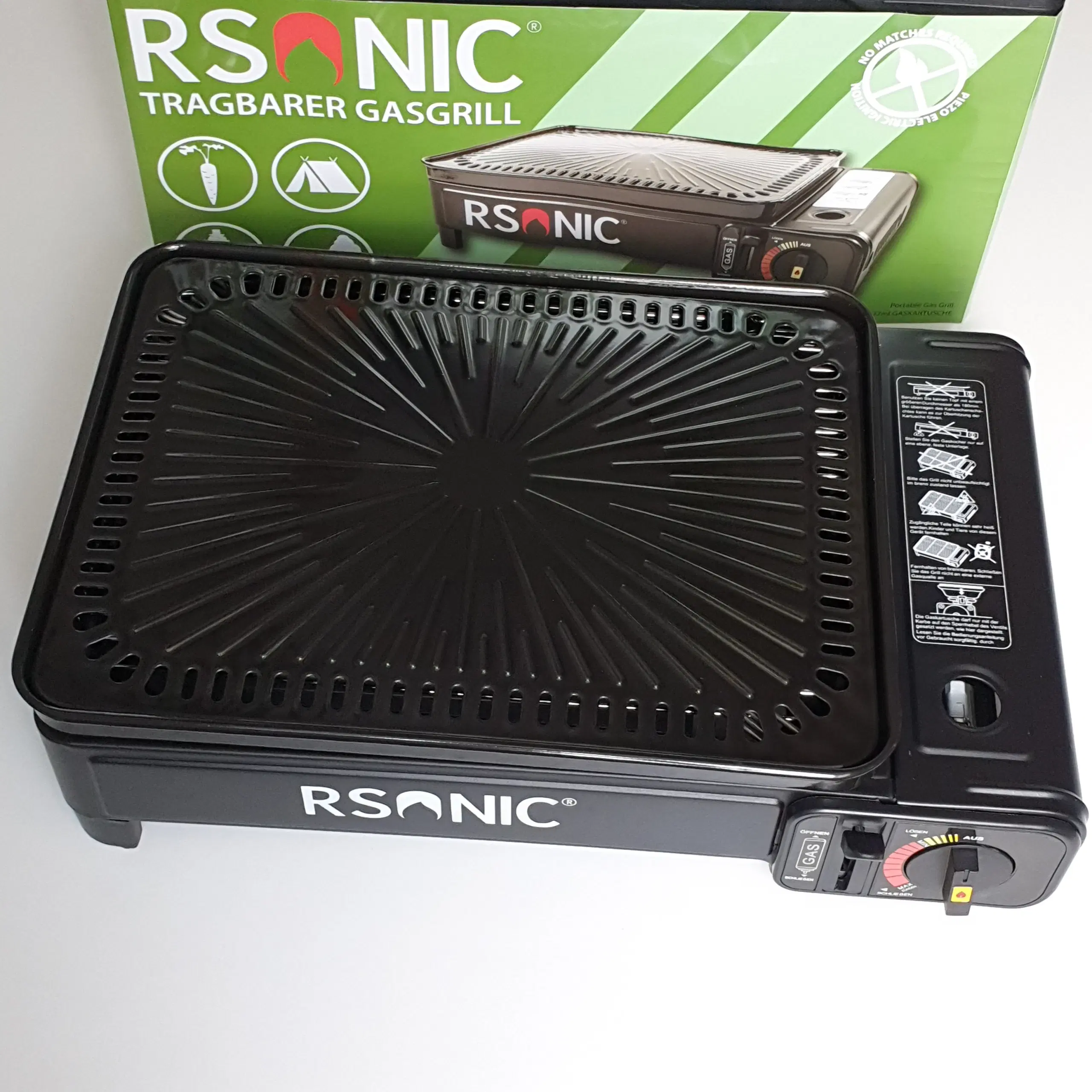 NY! 1500W RSONIC Gas Grill + 4 Gasdåser