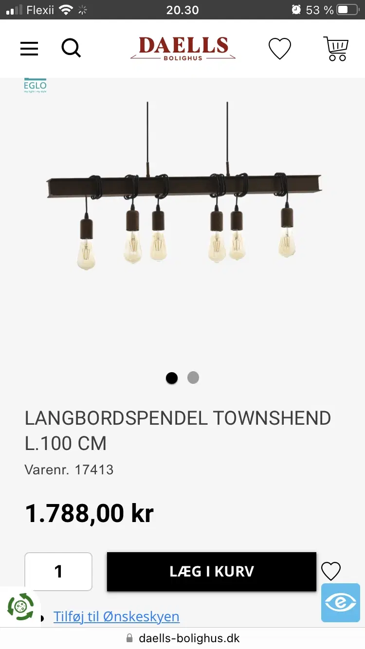 Nye: lampe / pendel