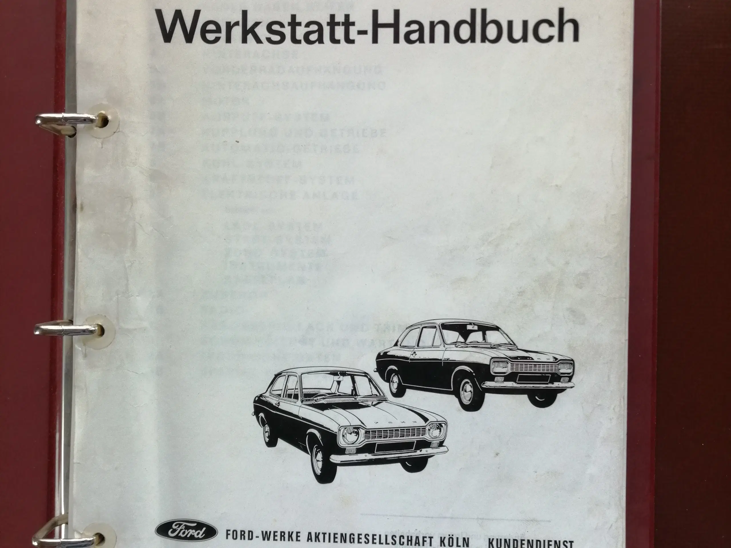 FORD ESCORT MK 1 ORIGINAL VÆRKSTEDSMANUAL