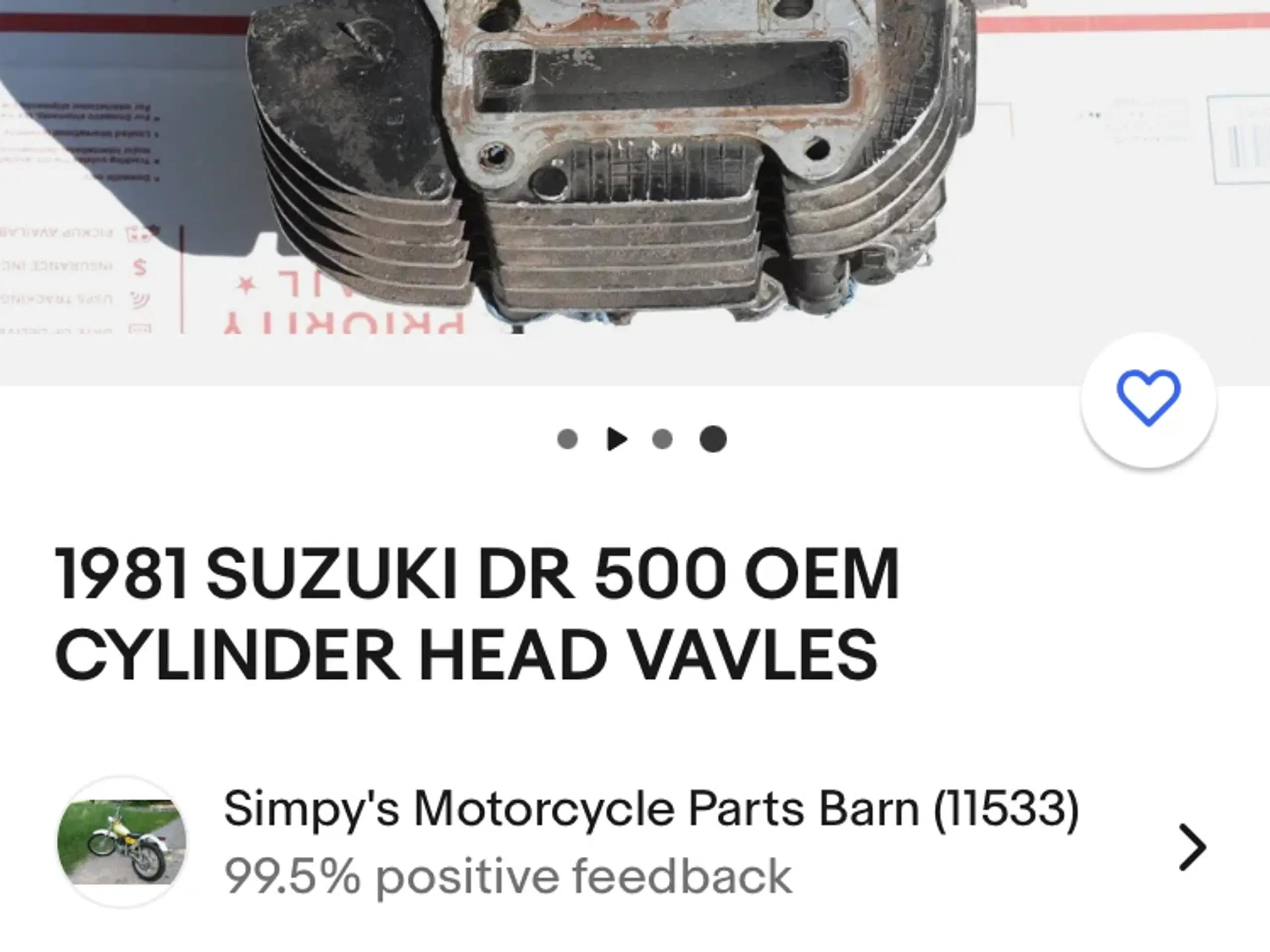 SUZUKI DR 500 Topstykke