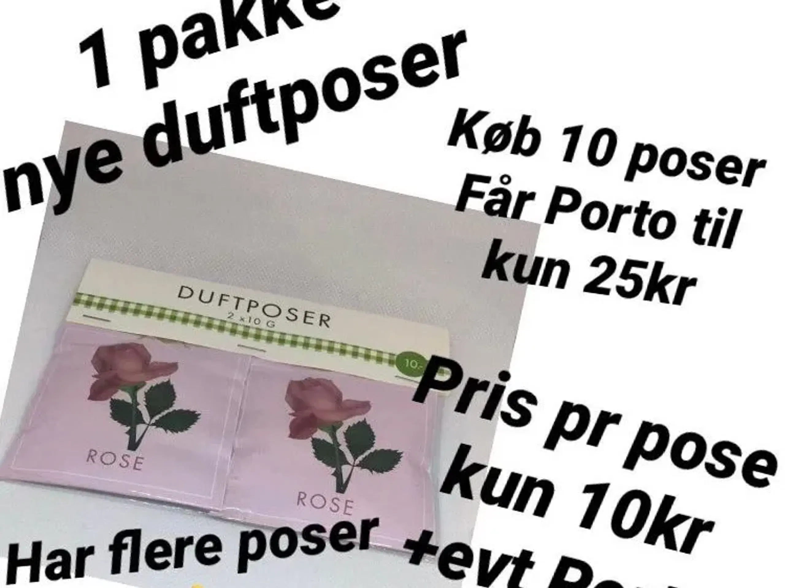 1 pose m/2 stk nye duftposer