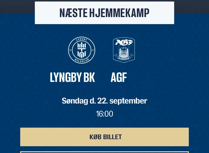 Lyngby BK - AGF billetter