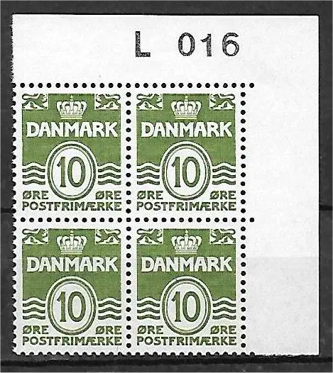 Danmark - L016 - Postfrisk øvre marginalblok