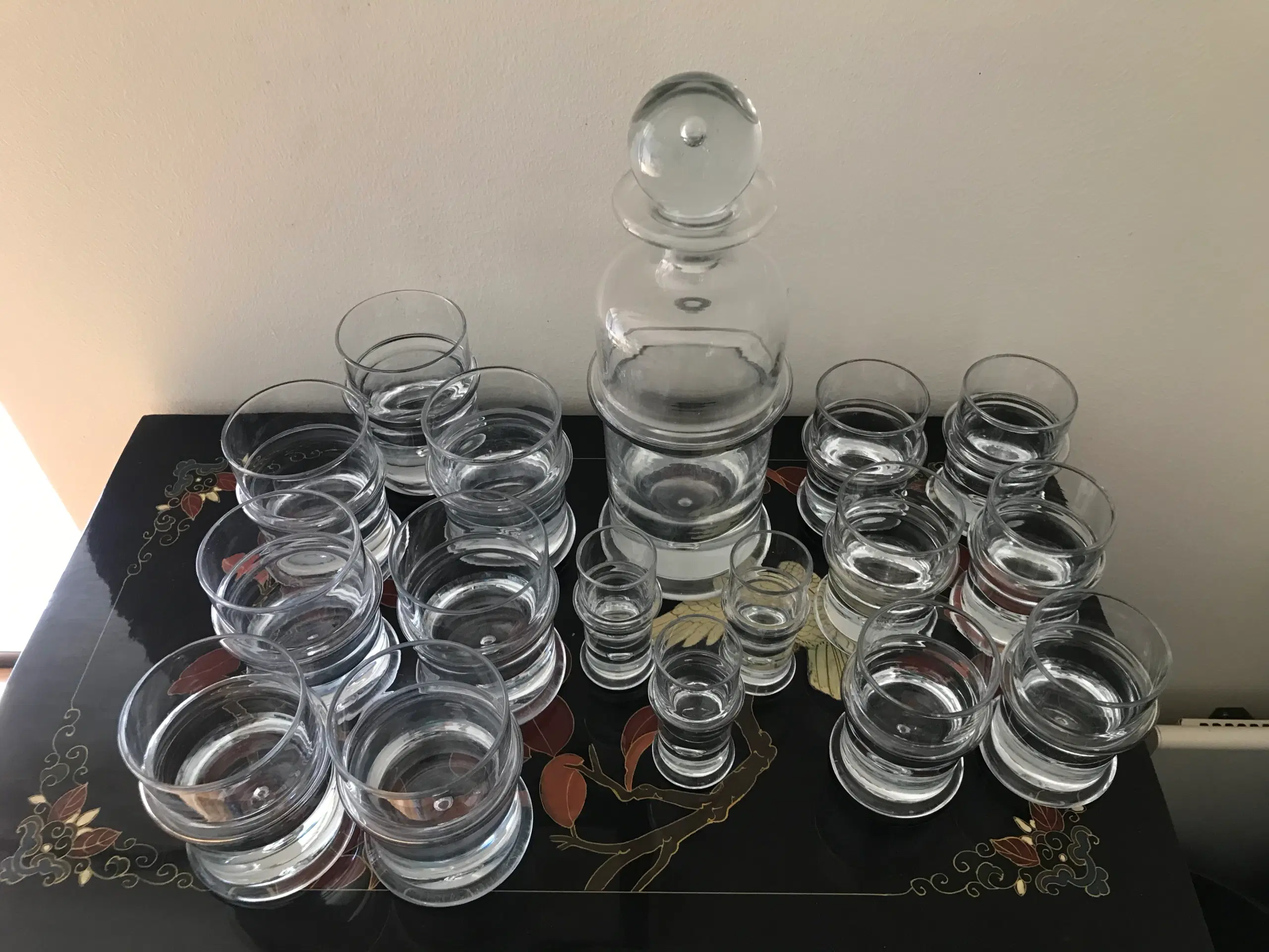 Regiment fra Holmegaard 1 Karaffel   16 glas