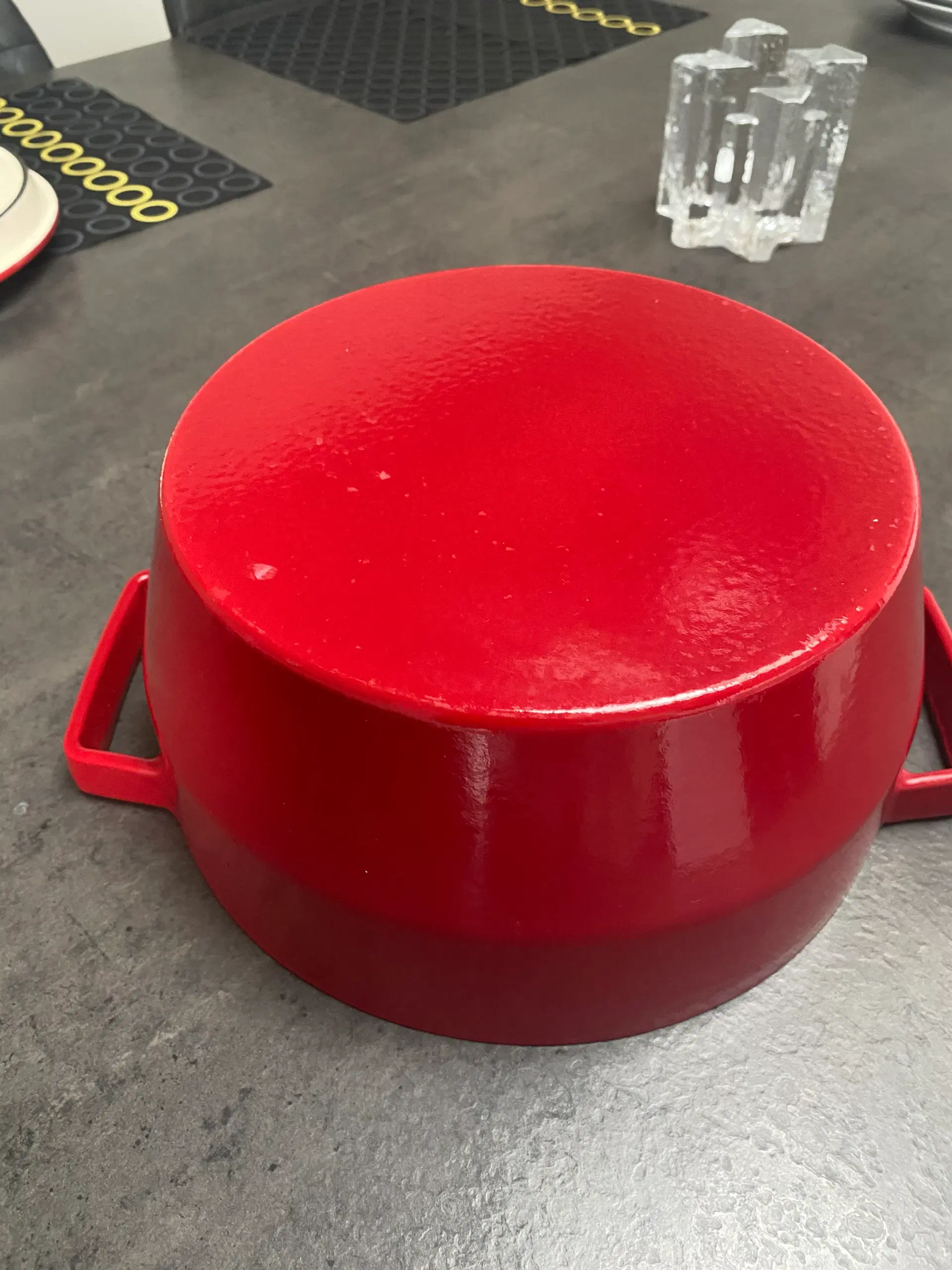 Gryde med låg Pyrex - støbejern - 38l