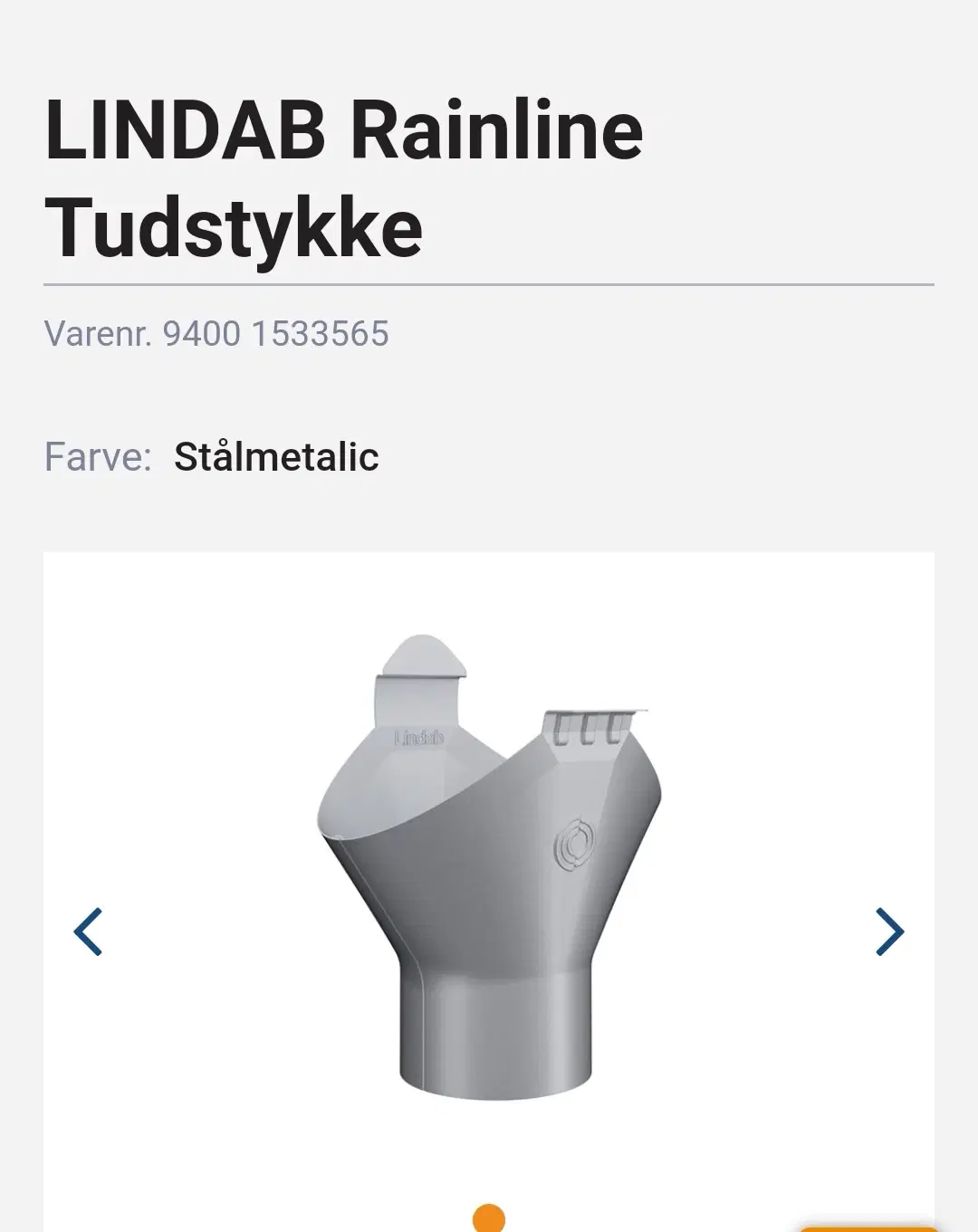 Tudstykke til nedløbsrør