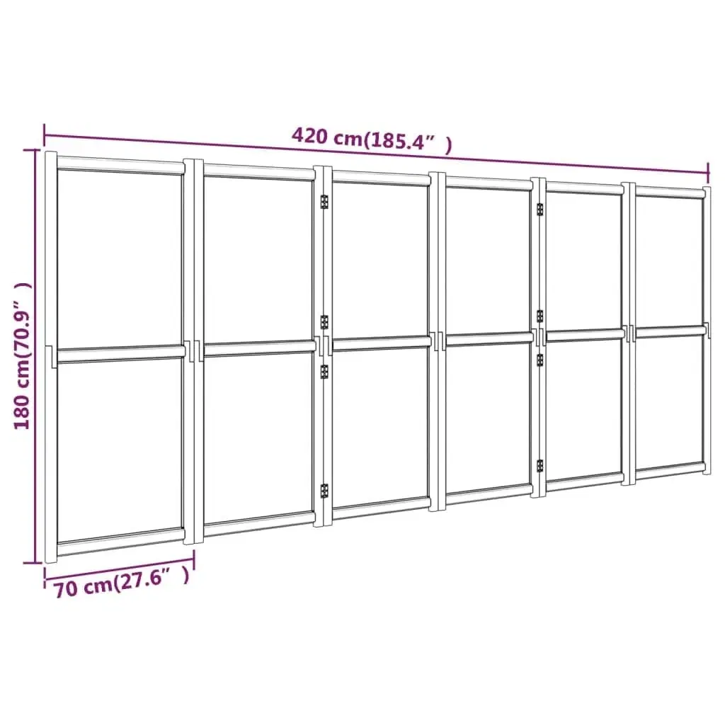 6-panels rumdeler 420x180 cm sort