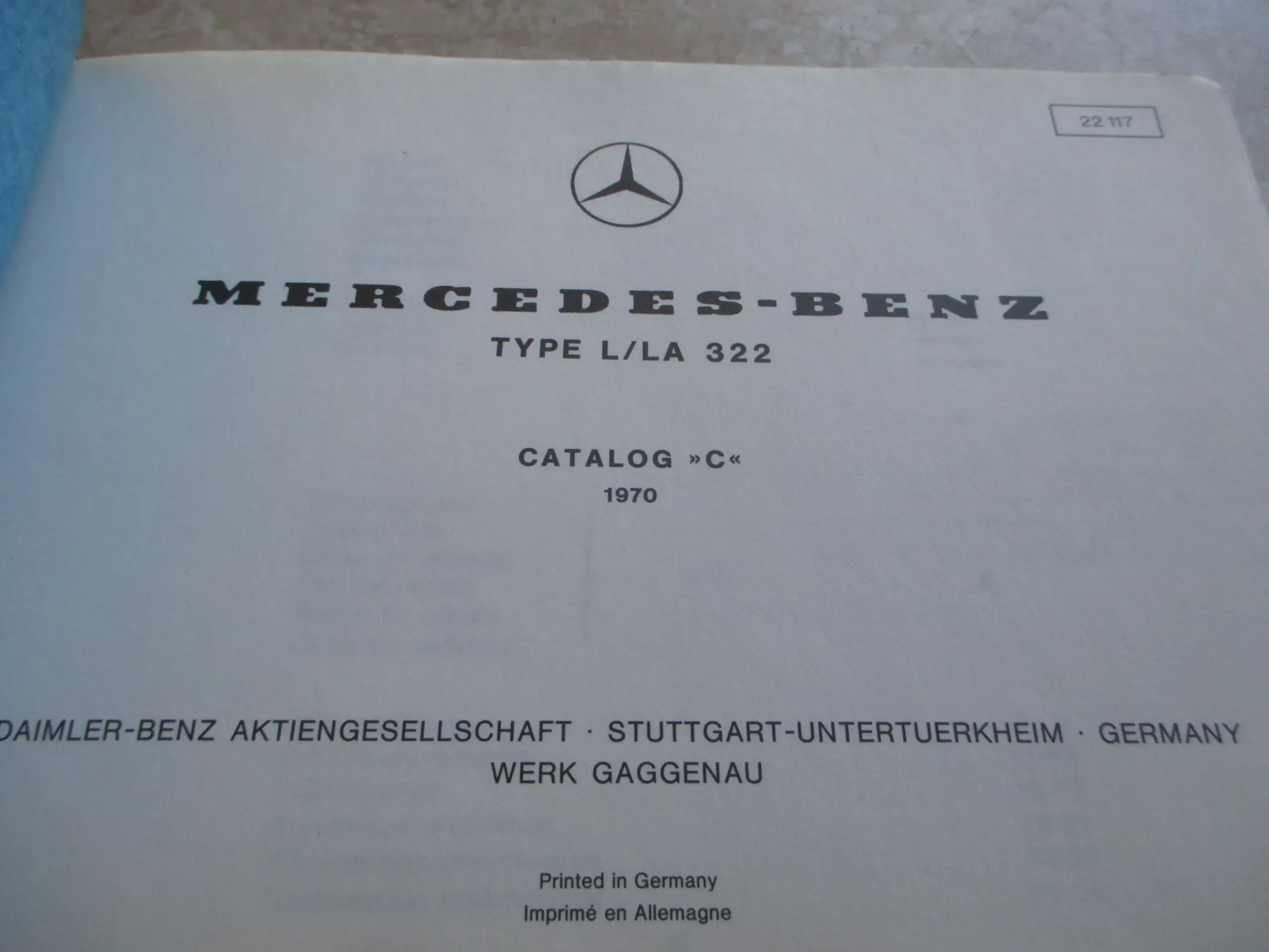 Catalog Mercedes  L/LA 322