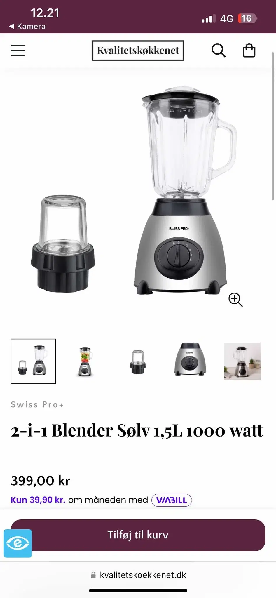 Blender Mixer 800W fra Royalty Line