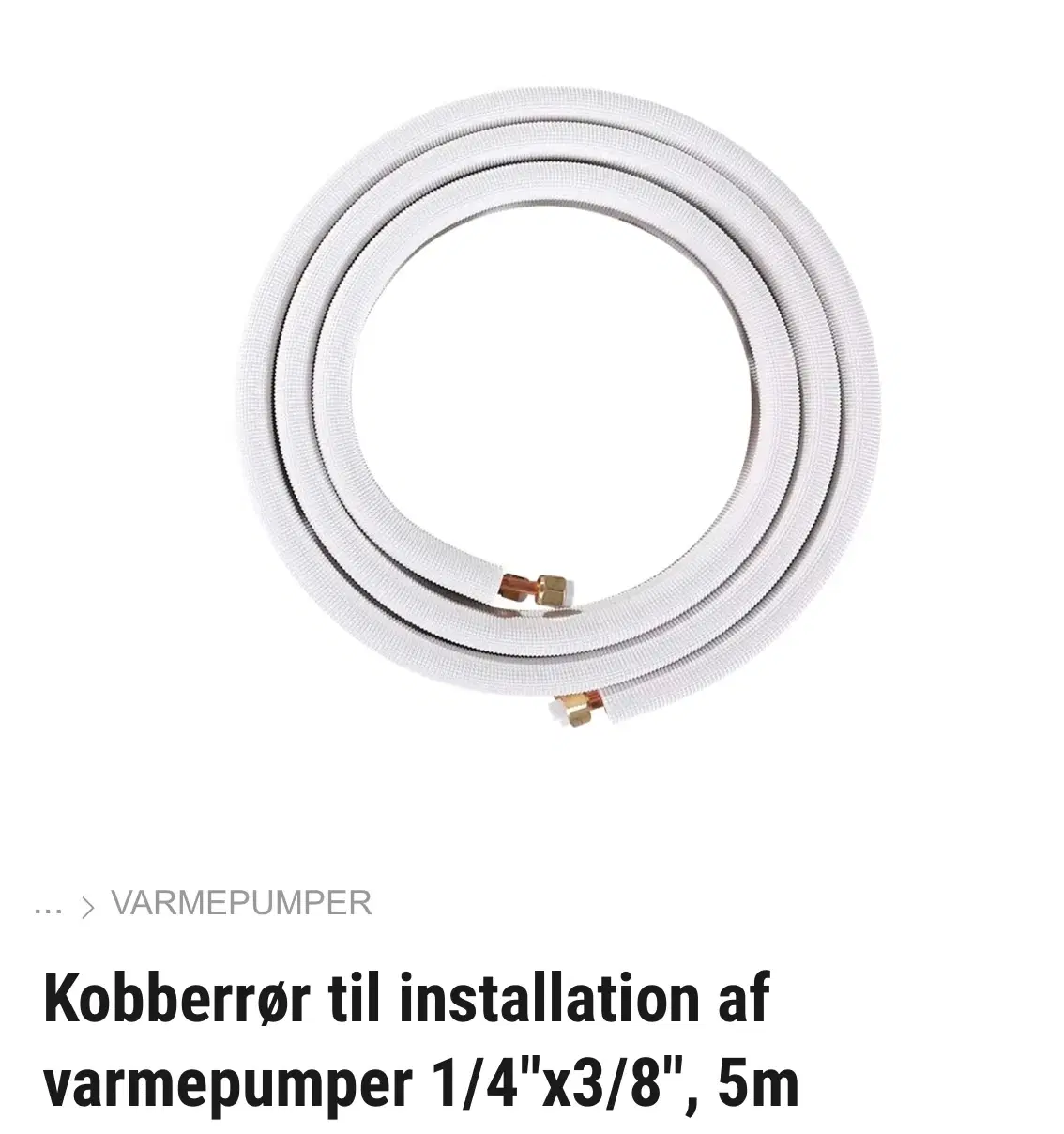 Kobberrør til installation af varmepumpe