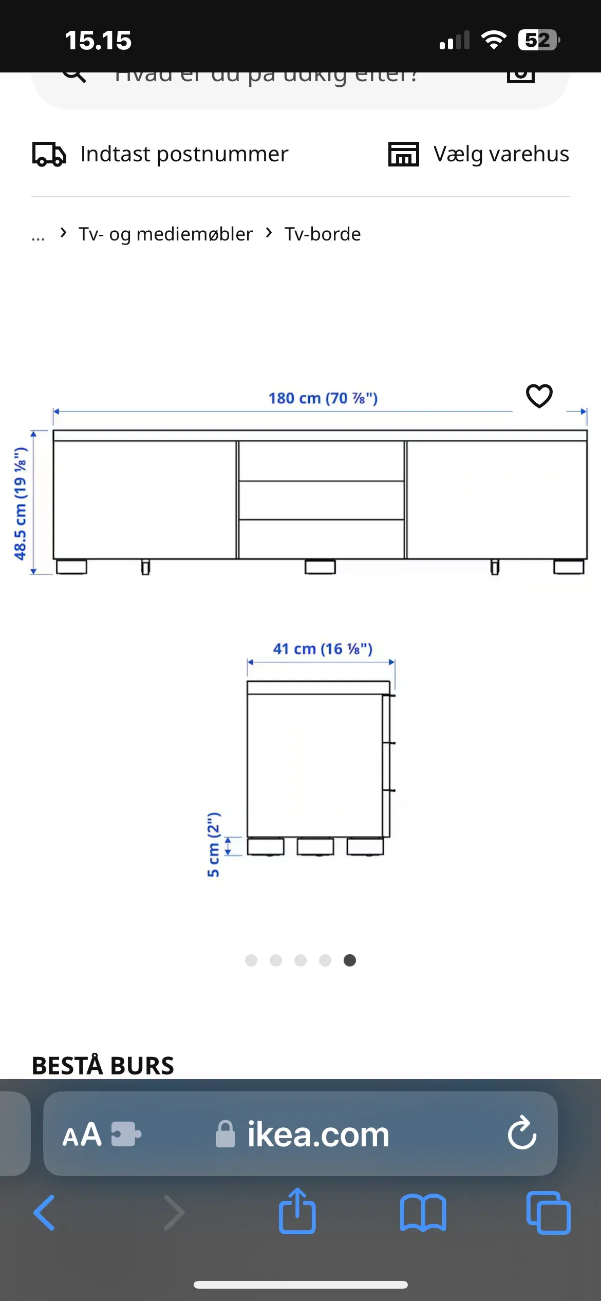 Tv-bord med glasplade + overskab