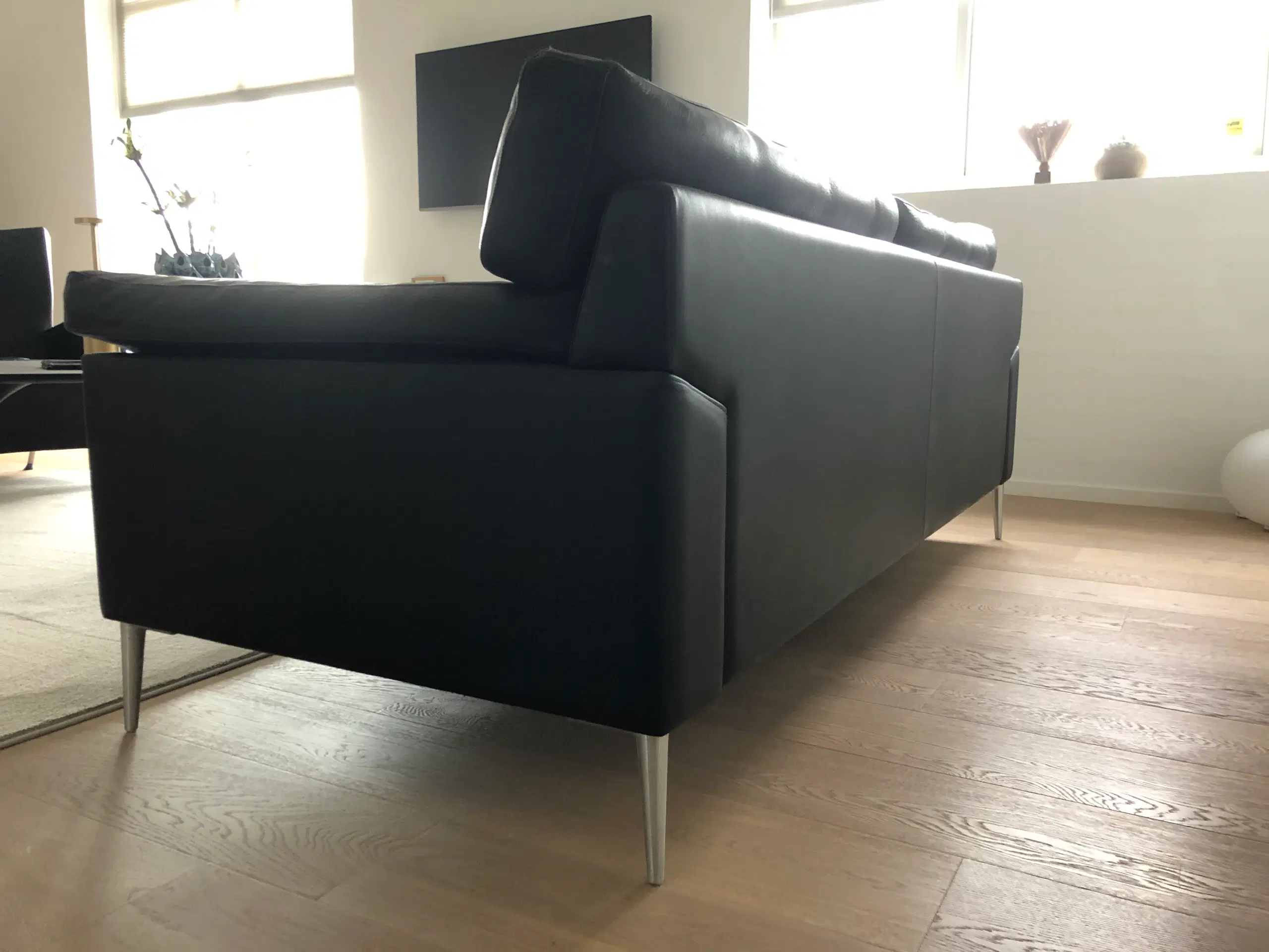 Sofa Mogens Hansen MH2163 2 1/2 sort læder som ny