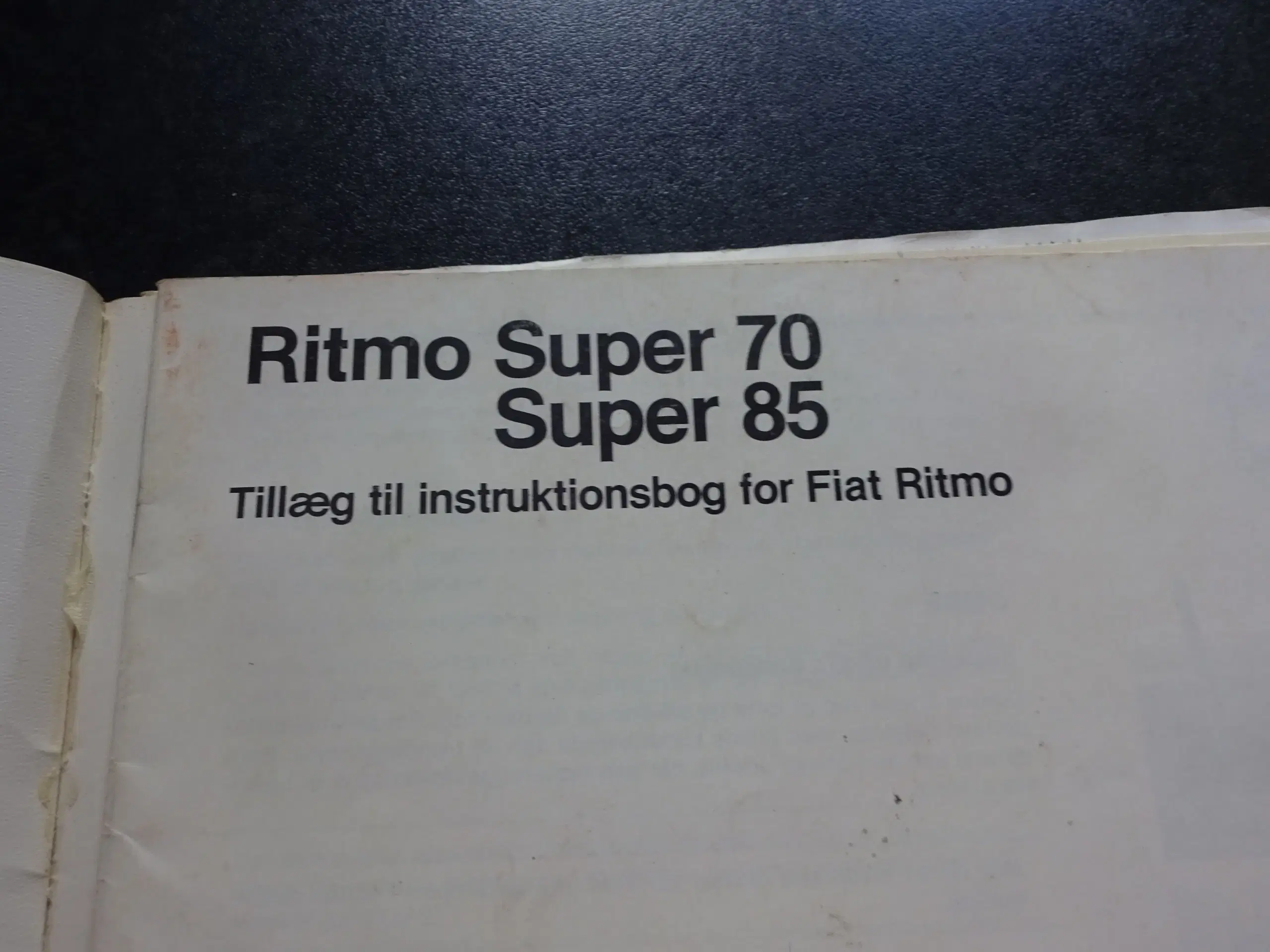 Fiat Ritmo instruktionsbog