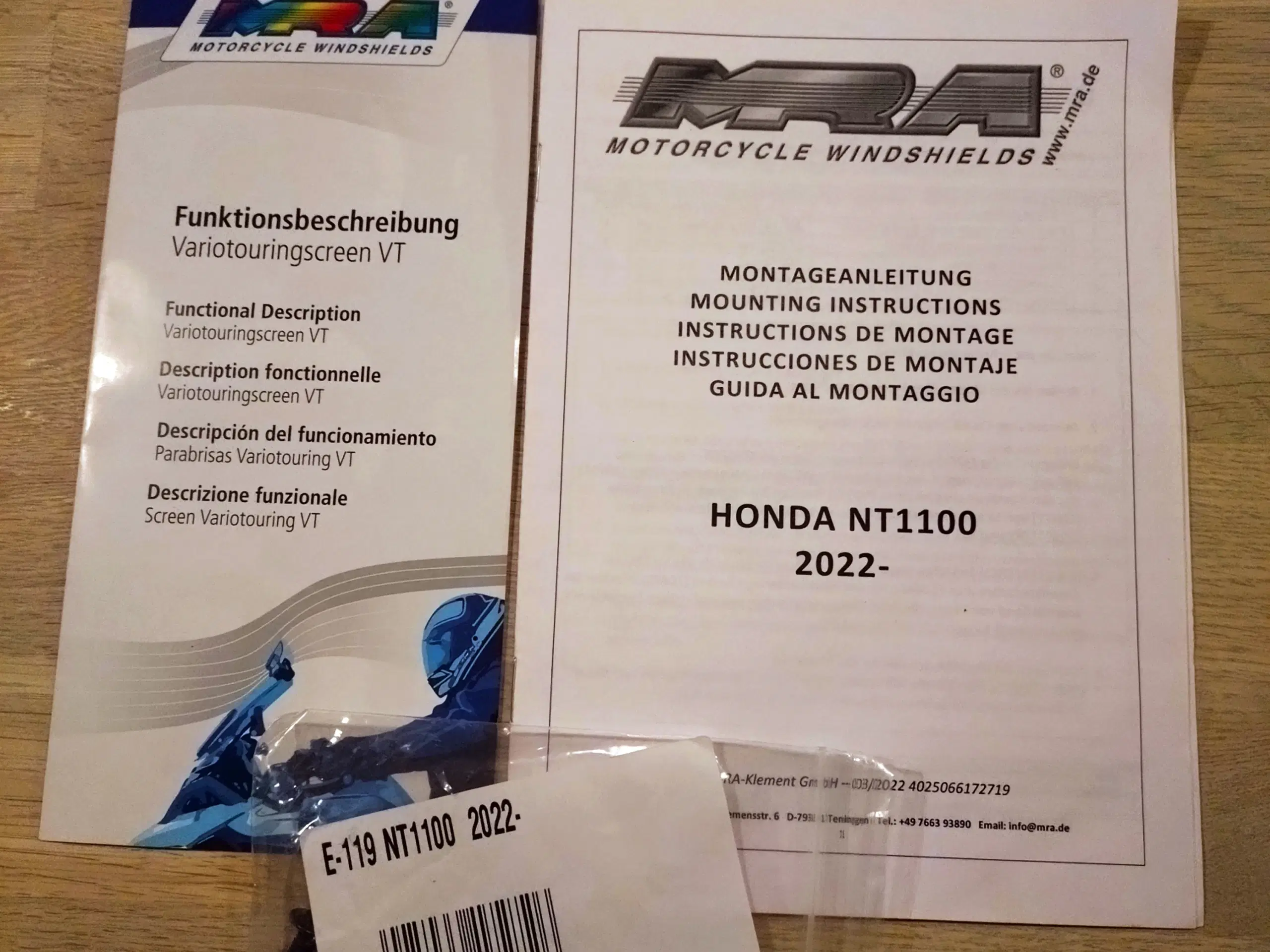 MRA vindskærm Honda NT 1100