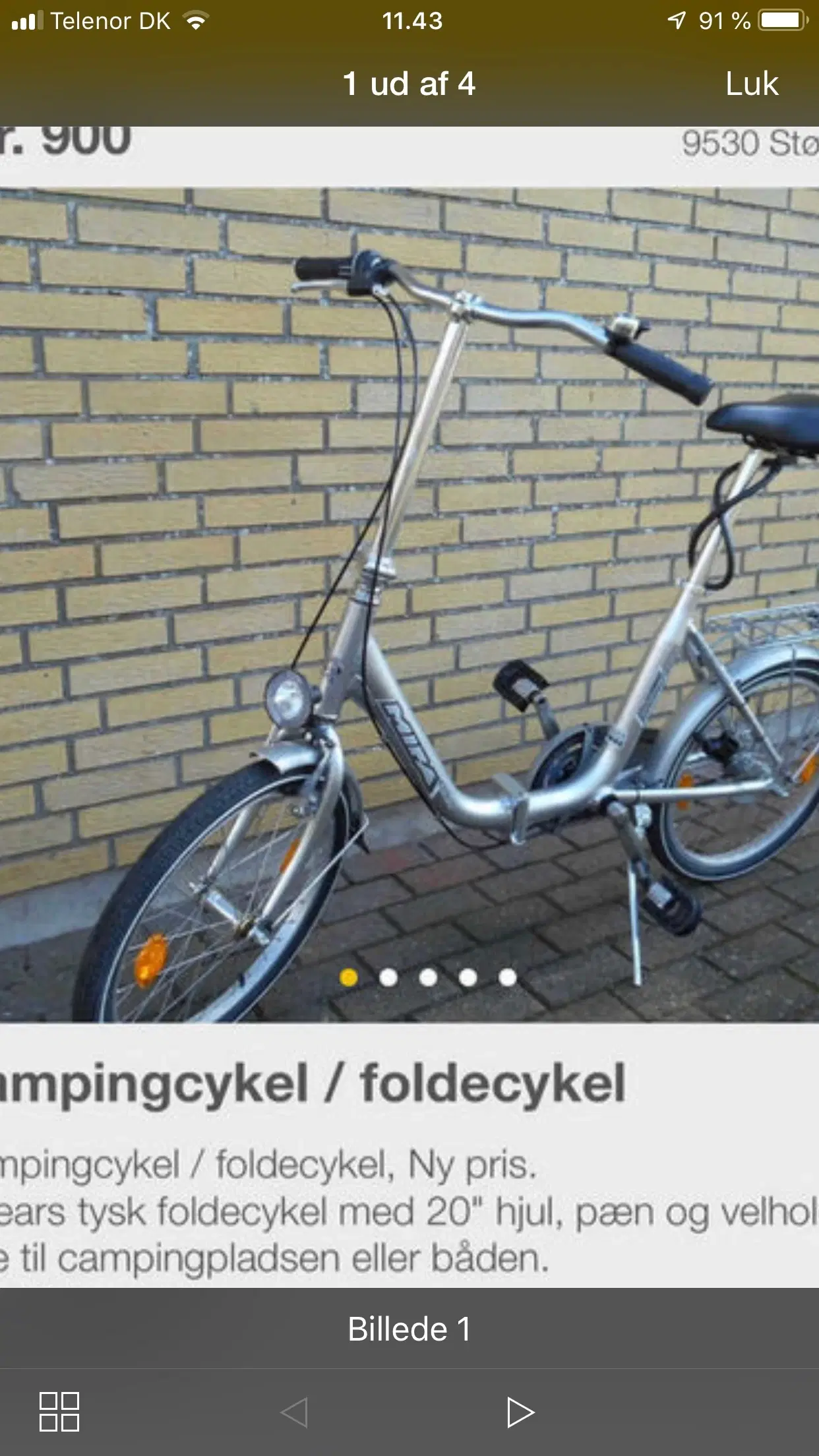 Følde cykel til camping eller by tur