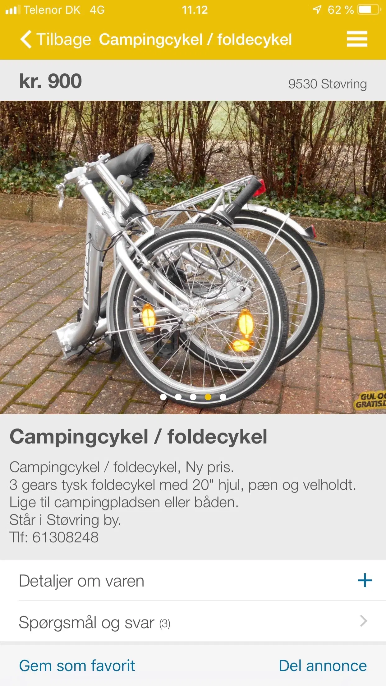 Følde cykel til camping eller by tur