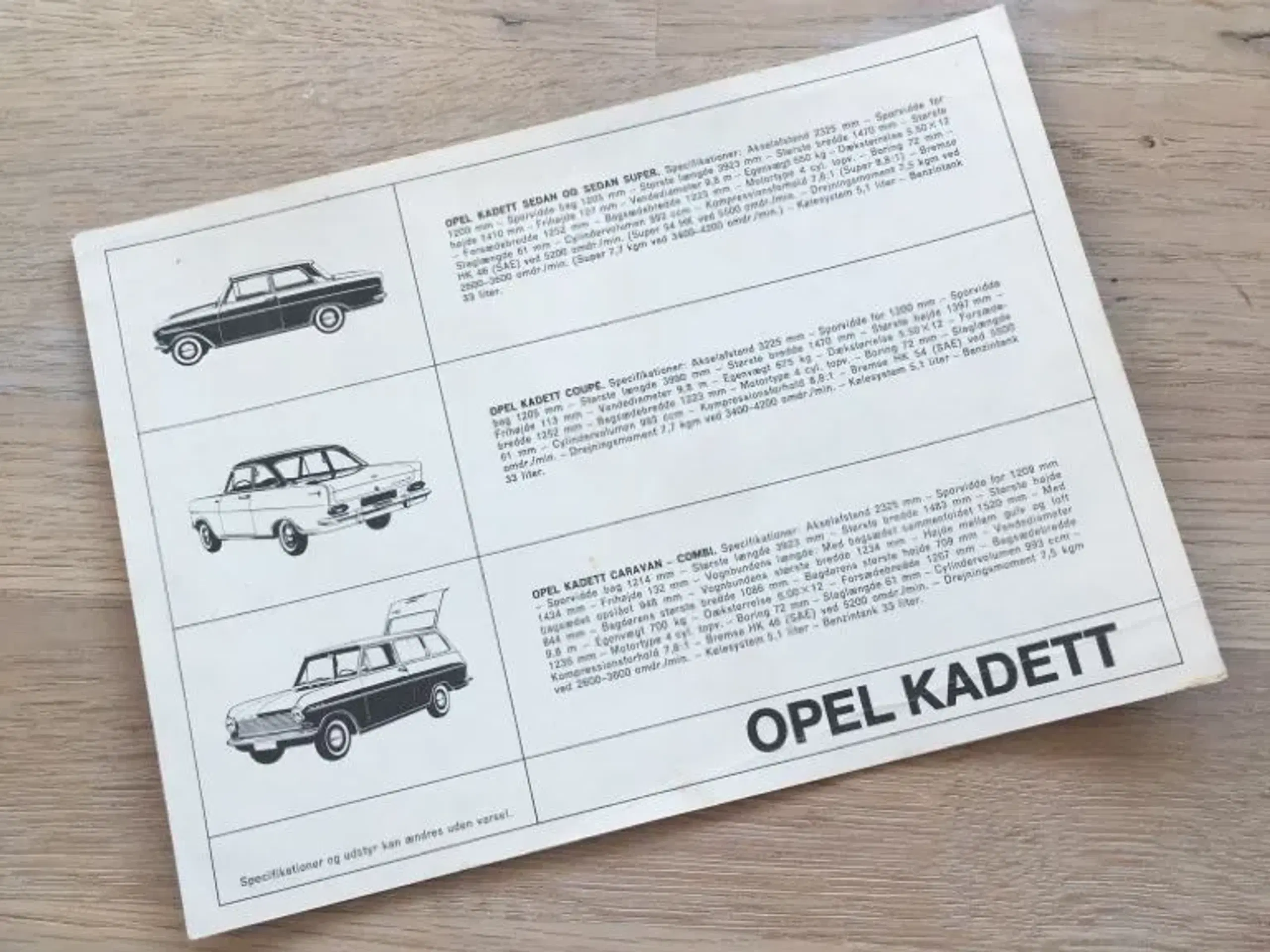 Opel Kadett brochure