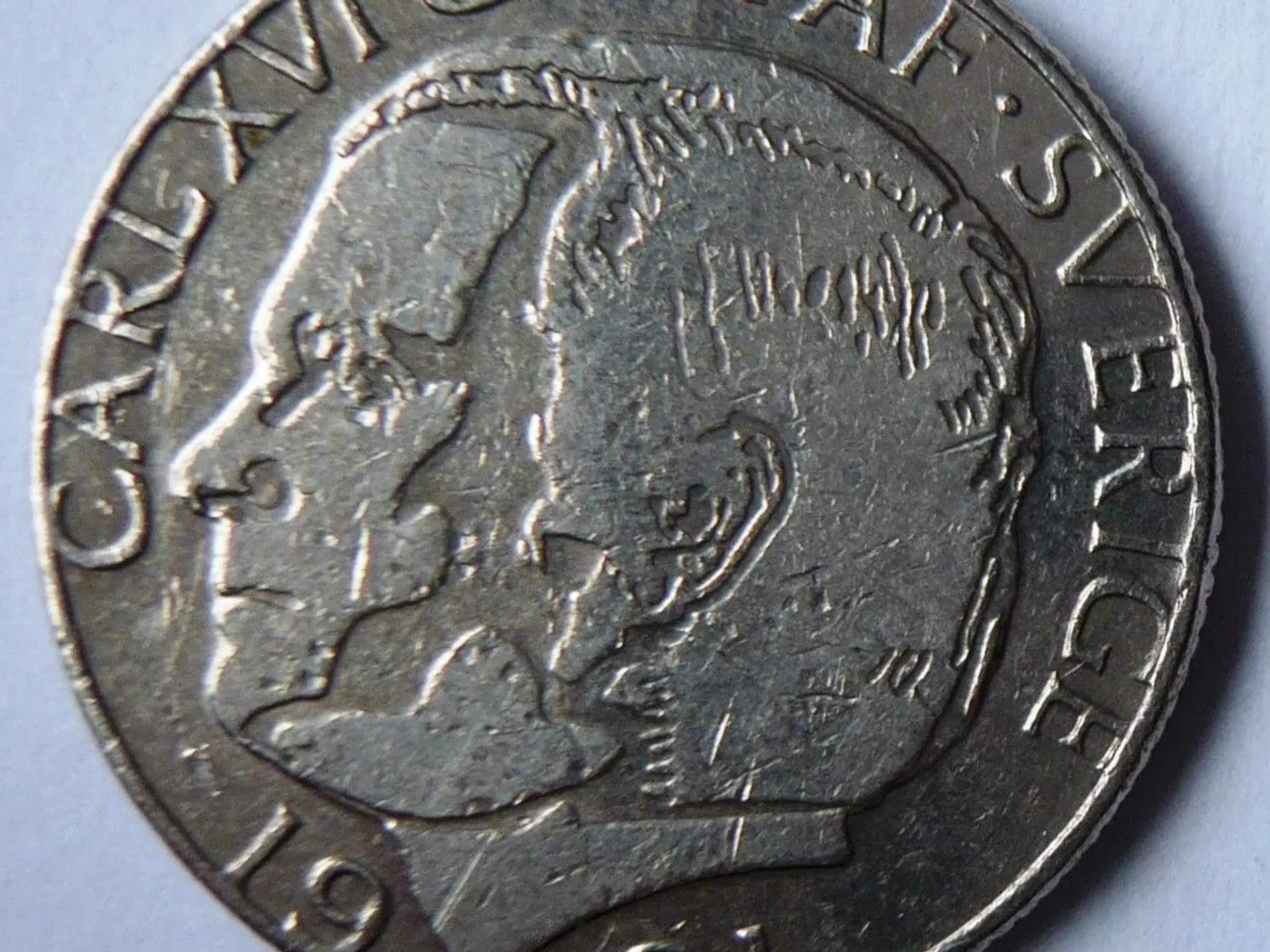 Svenske 1 krona mønter fra 1976 - 2000