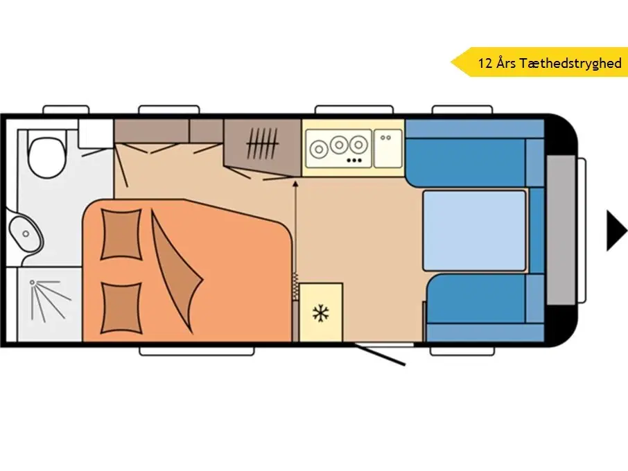 2024 - Hobby De Luxe 495 WFB   Dejlig vogn med stort toiletrum med brus fra Hinshøj Caravan A/S