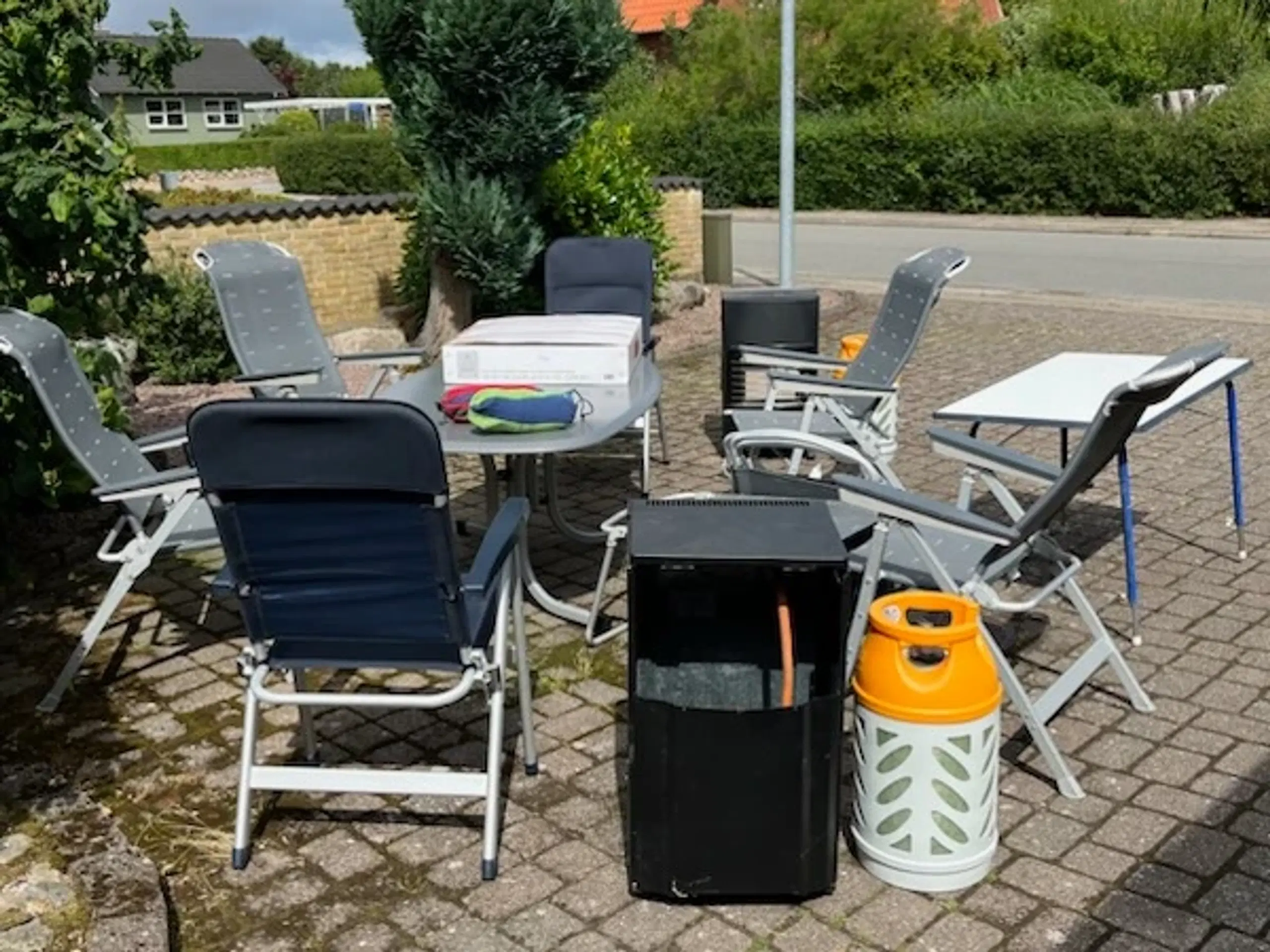 Camping bord, 6 stole sælges samlet